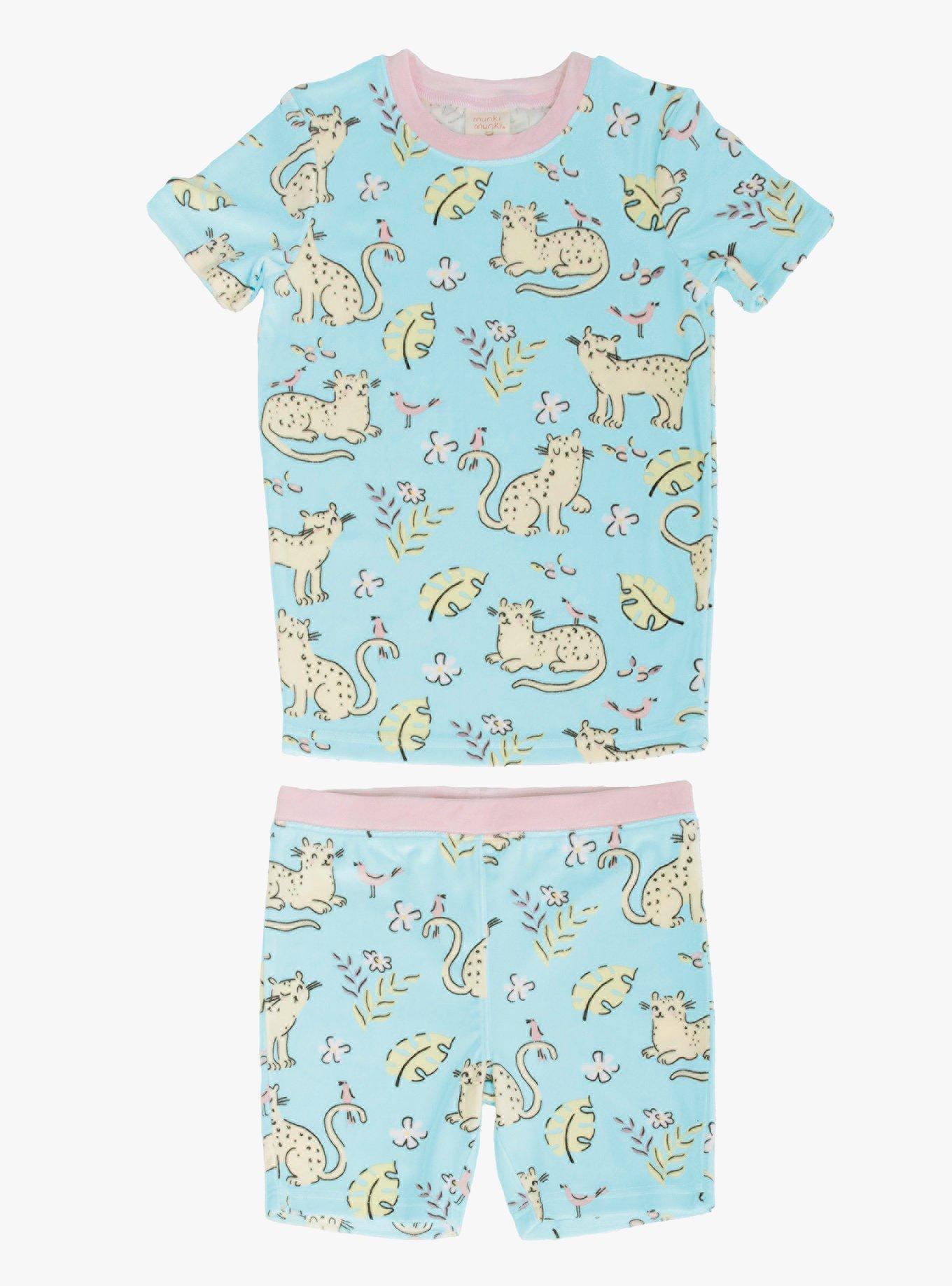 Jungle Kitties Youth Pajama Set, SEAFOAM, hi-res