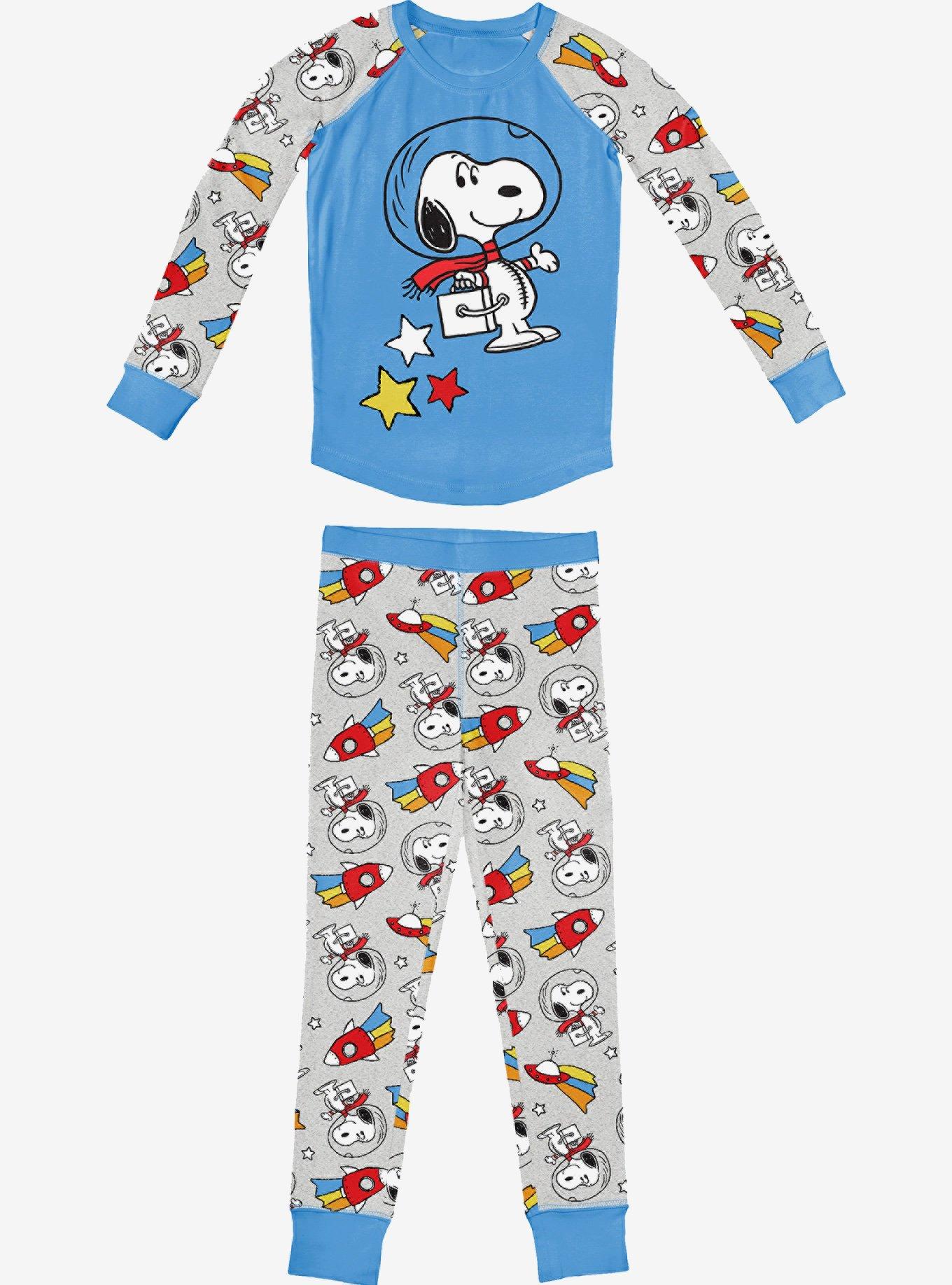 Snoopy Astronaut Long Sleeve Raglan Youth Pajama Set, , hi-res