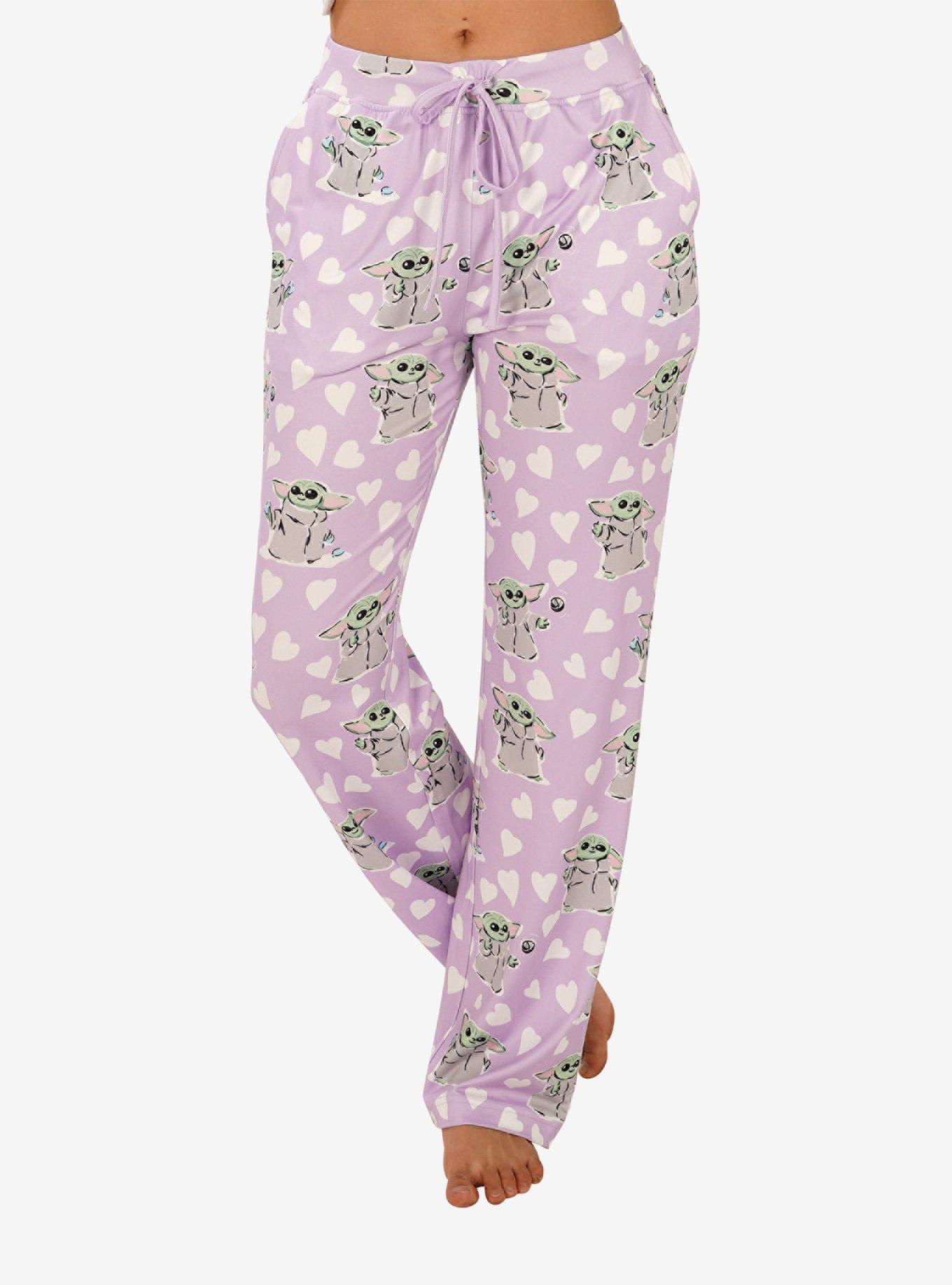 Star Wars The Mandalorian Grogu Hearts Straight Leg Sleep Pant