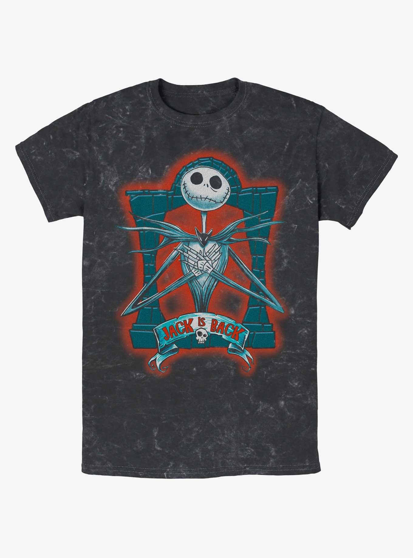 The Nightmare Before Christmas Jack Is Back Mineral Wash T-Shirt, BLACK, hi-res