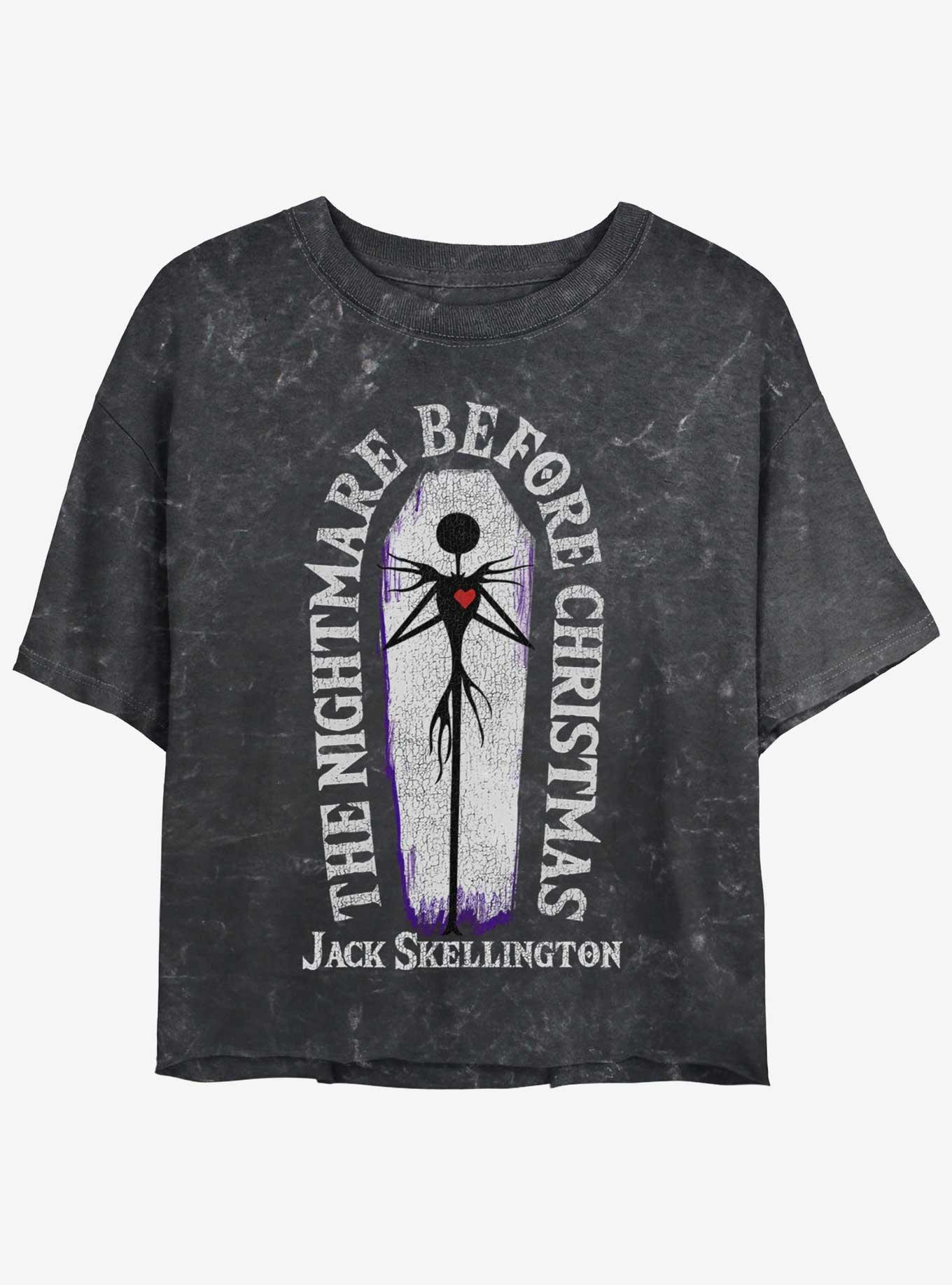 The Nightmare Before Christmas Nightmare Coffin Girls Mineral Wash Crop T-Shirt, , hi-res