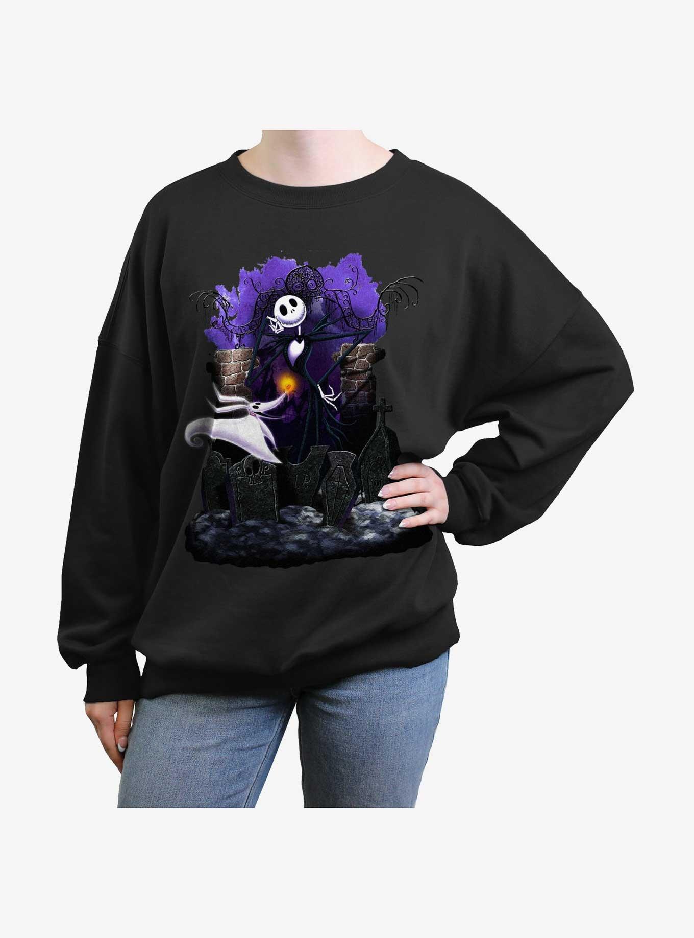 The Nightmare Before Christmas Jack & Zero Graveyard Girls Oversized Sweatshirt, , hi-res