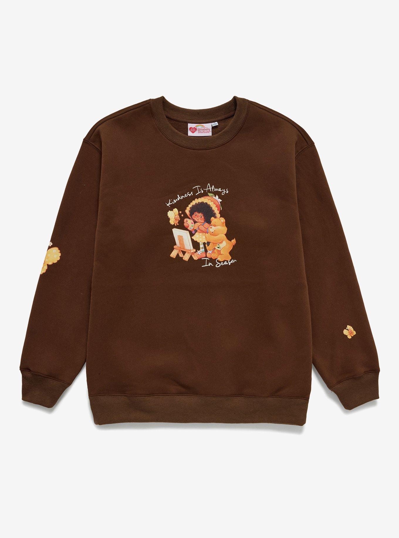 Samii Ryan Care Bears x Strawberry Shortcake Friendship Bear & Orange Blossom Painting Crewneck, BROWN, hi-res