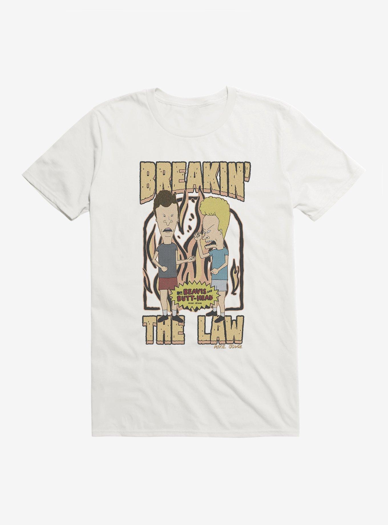 Beavis And Butthead Breakin The Law T-Shirt, WHITE, hi-res