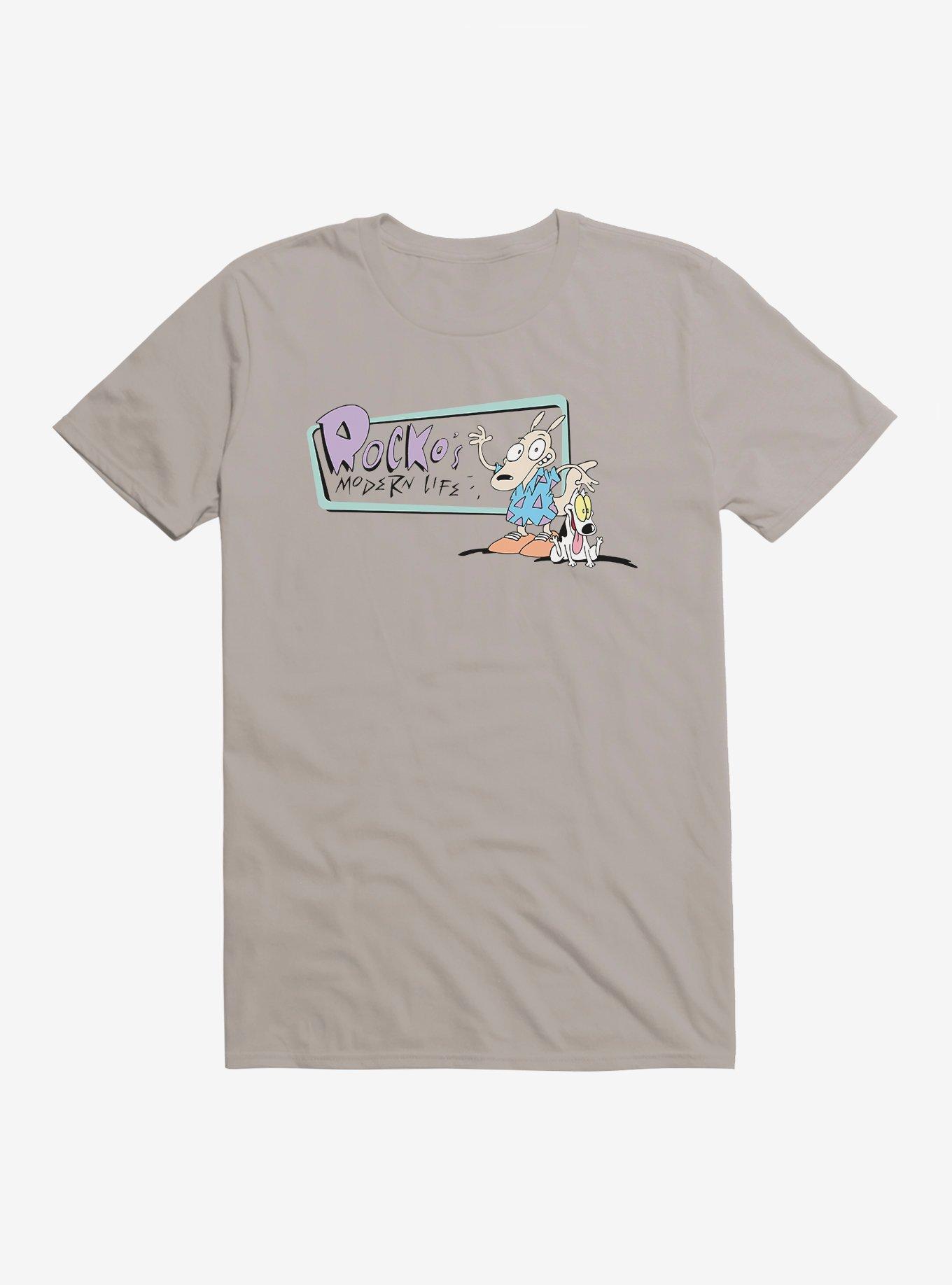 Rocko's Modern Life Rocko And Spunky Logo T-Shirt, LIGHT GREY, hi-res