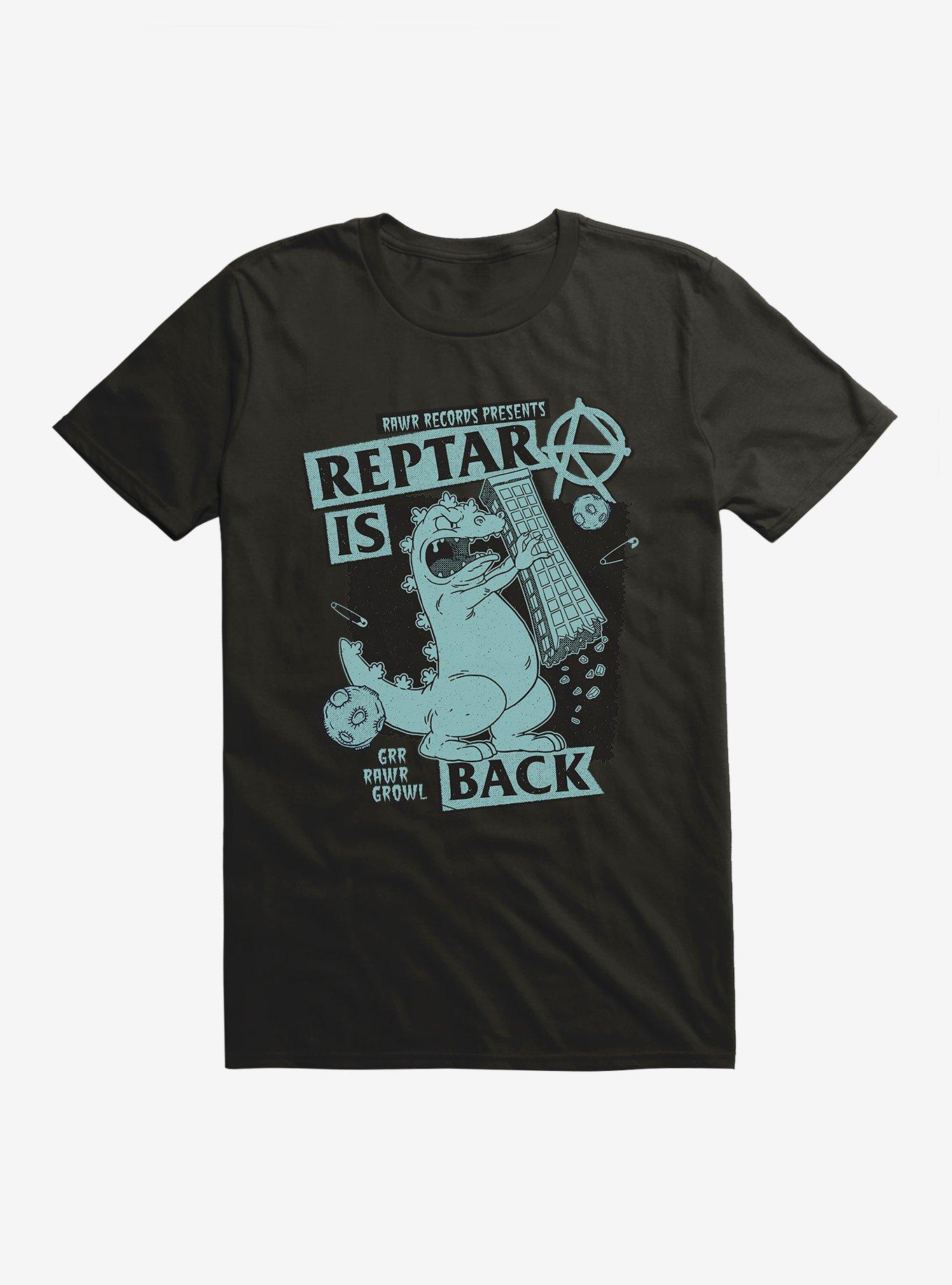 Rugrats Punk Poster Reptar Is Back T-Shirt, BLACK, hi-res