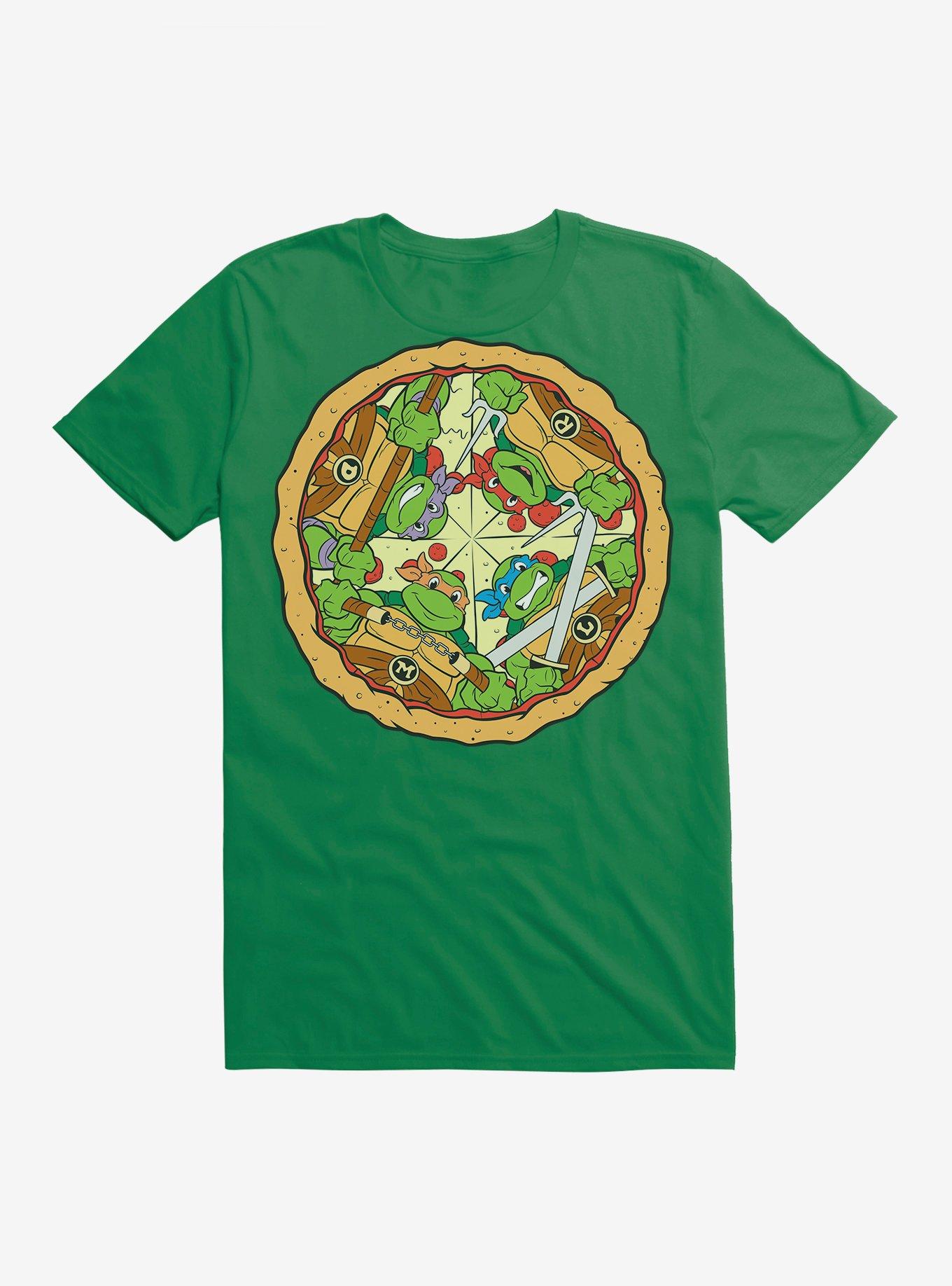 Teenage Mutant Ninja Turtles Group On Pizza Slices T-Shirt, , hi-res