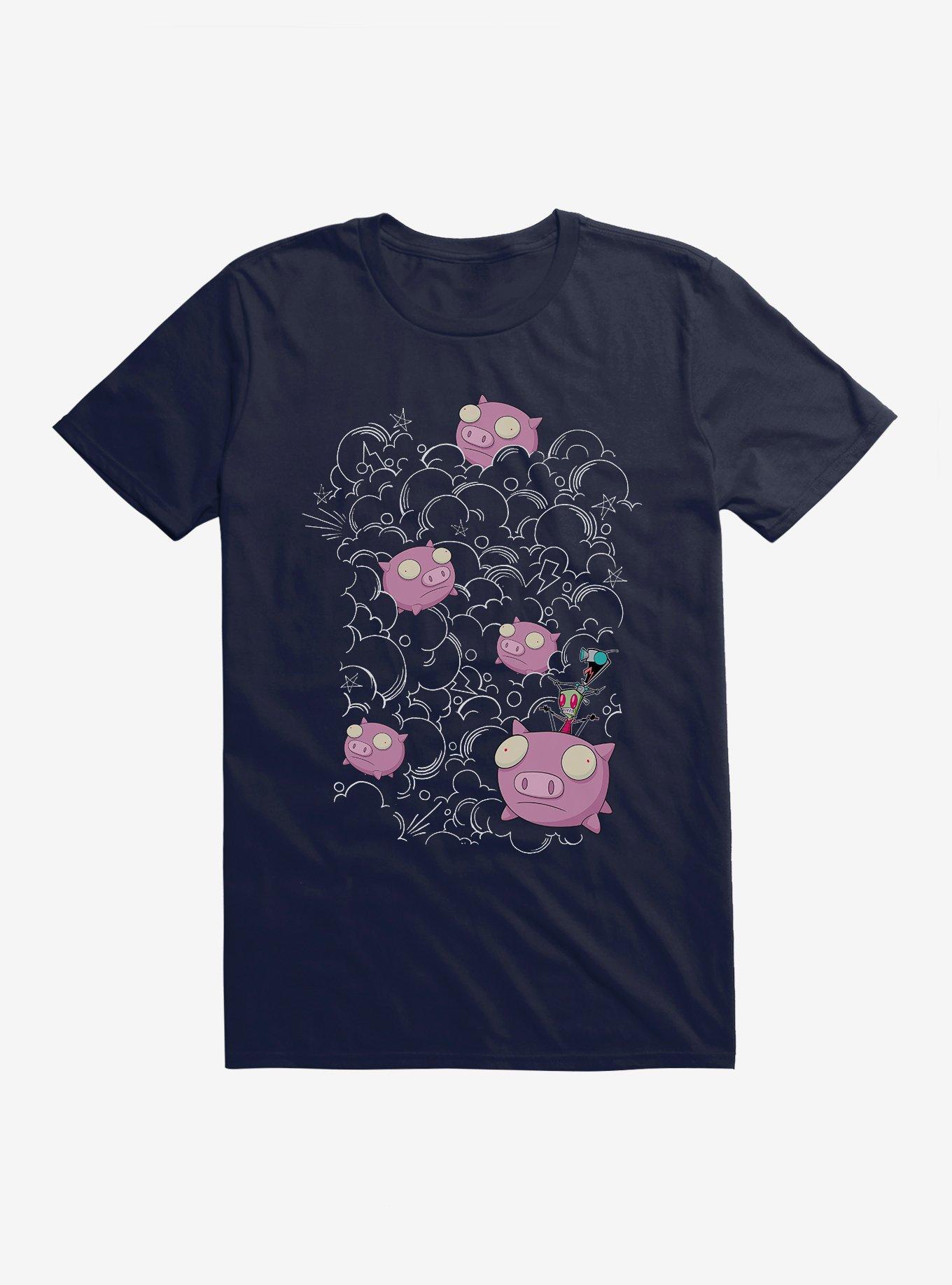 Invader Zim Pig Stampede T-Shirt, NAVY, hi-res