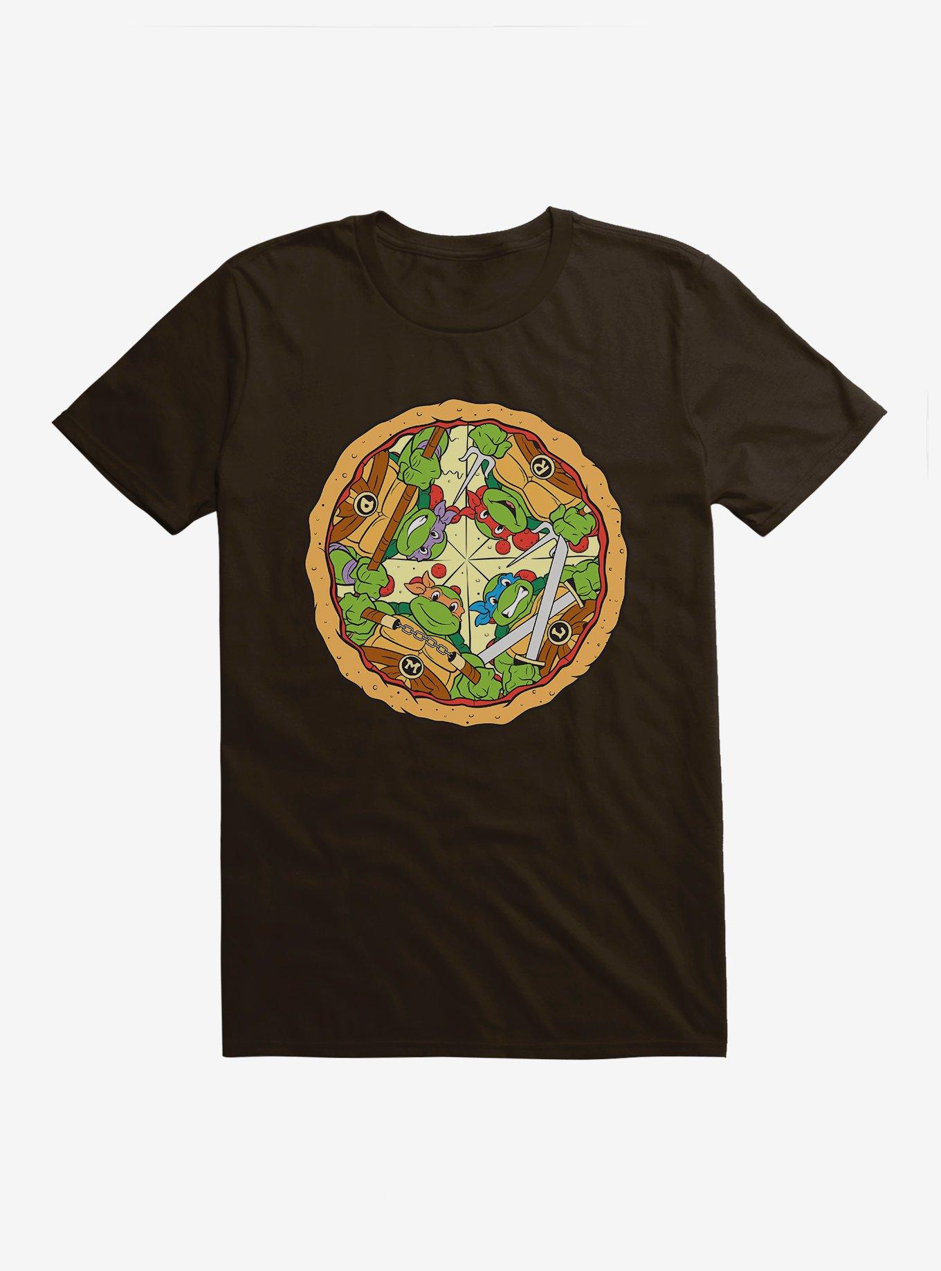 Teenage Mutant Ninja Turtles Group On Pizza Slices T-Shirt, , hi-res