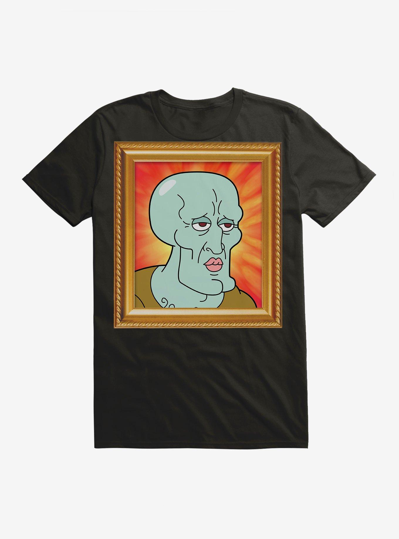 Spongebob Squidward Handsome Portrait T-Shirt, BLACK, hi-res