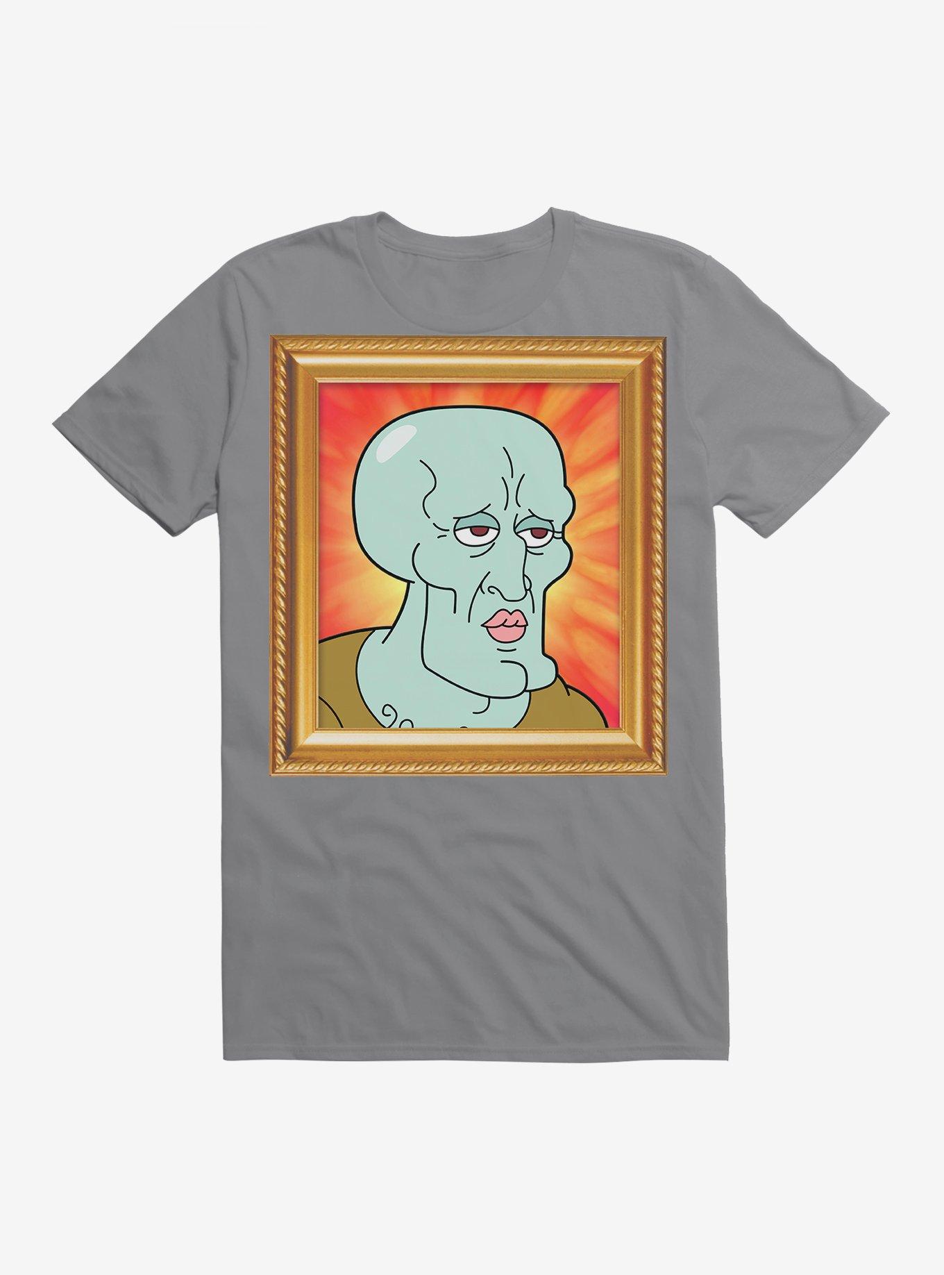 Spongebob Squidward Handsome Portrait T-Shirt, STORM GREY, hi-res