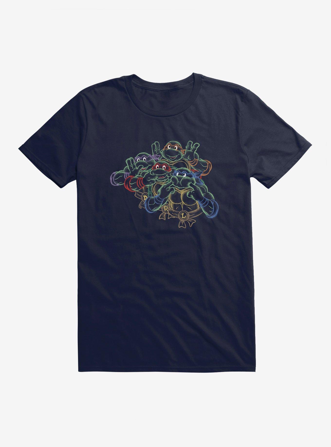Teenage Mutant Ninja Turtles Neon Chalk Making Faces T-Shirt