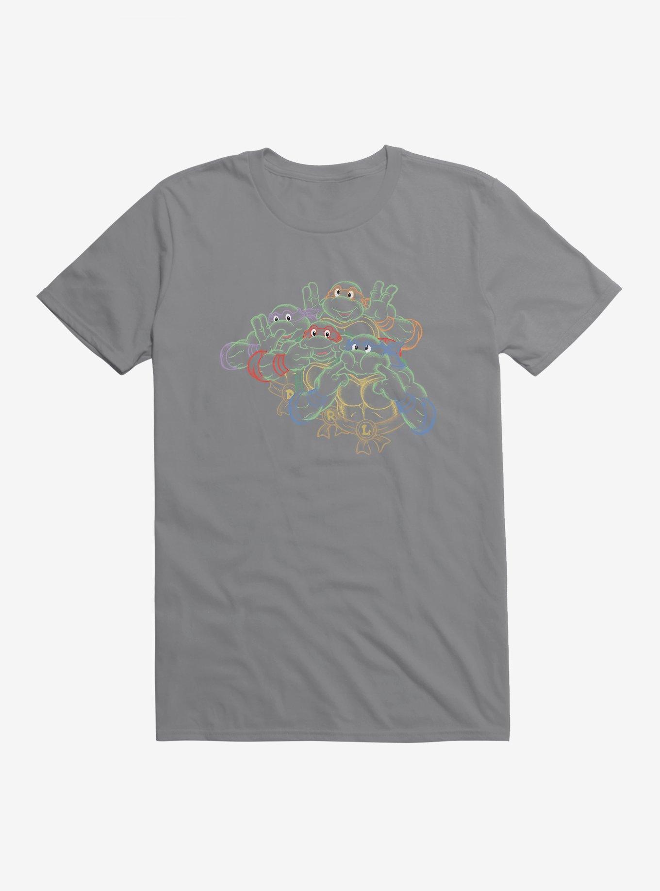 Teenage Mutant Ninja Turtles Neon Chalk Making Faces T-Shirt, STORM GREY, hi-res