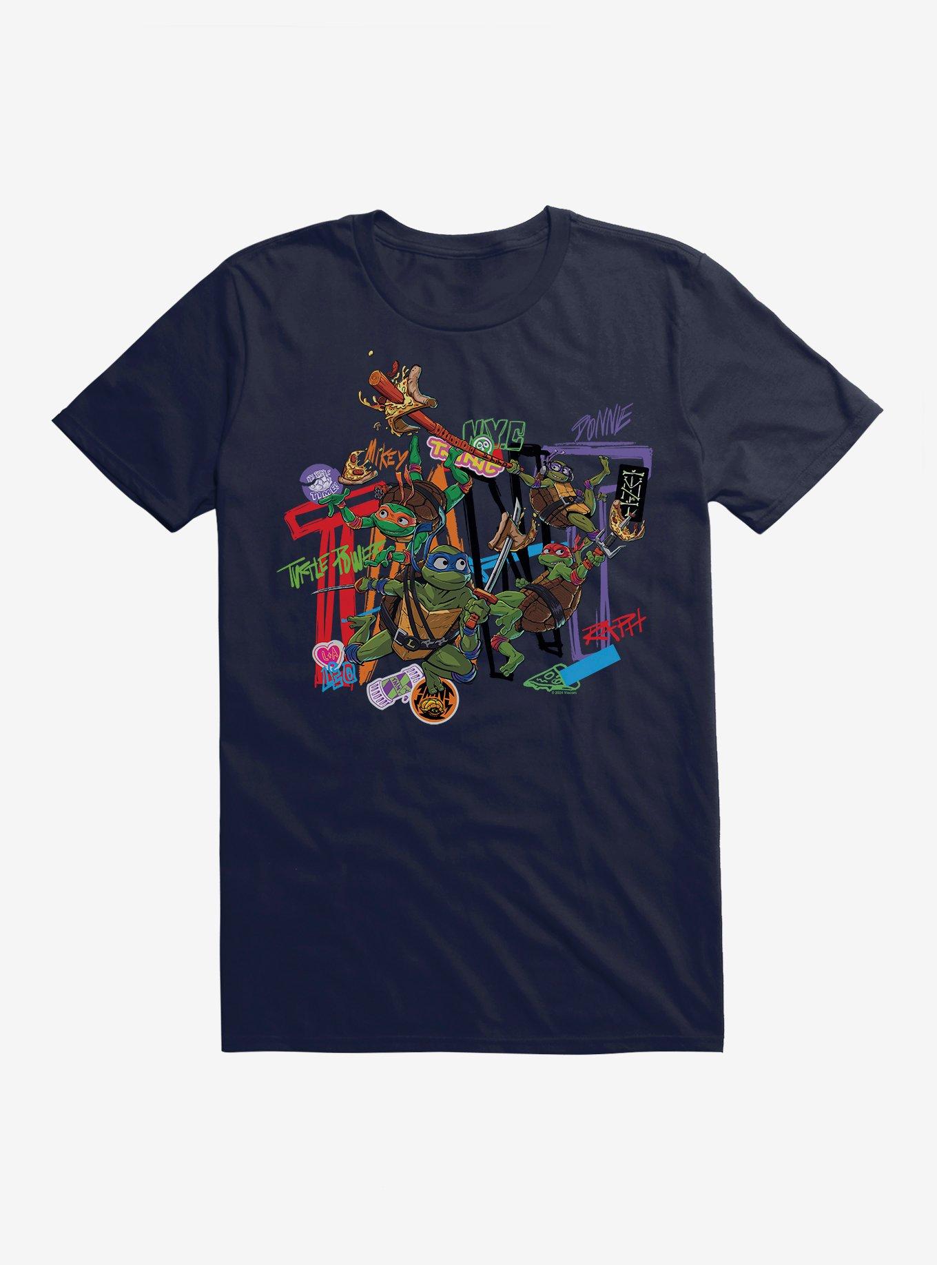 Teenage Mutant Ninja Turtles: Mutant Mayhem Grafitti Collage T-Shirt, NAVY, hi-res
