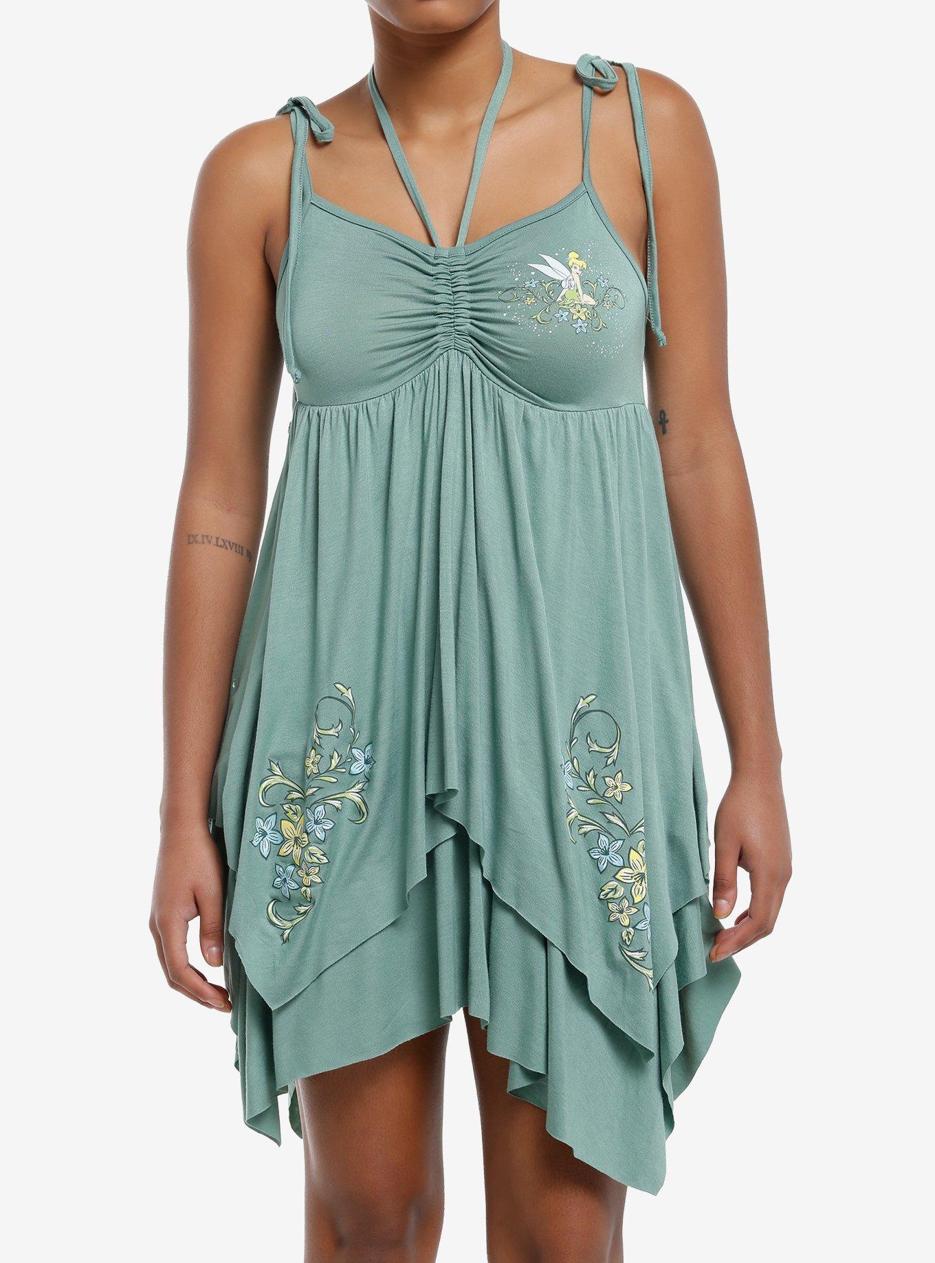 Disney Tinker Bell Grunge Fairy Tie-Shoulder Dress, , hi-res