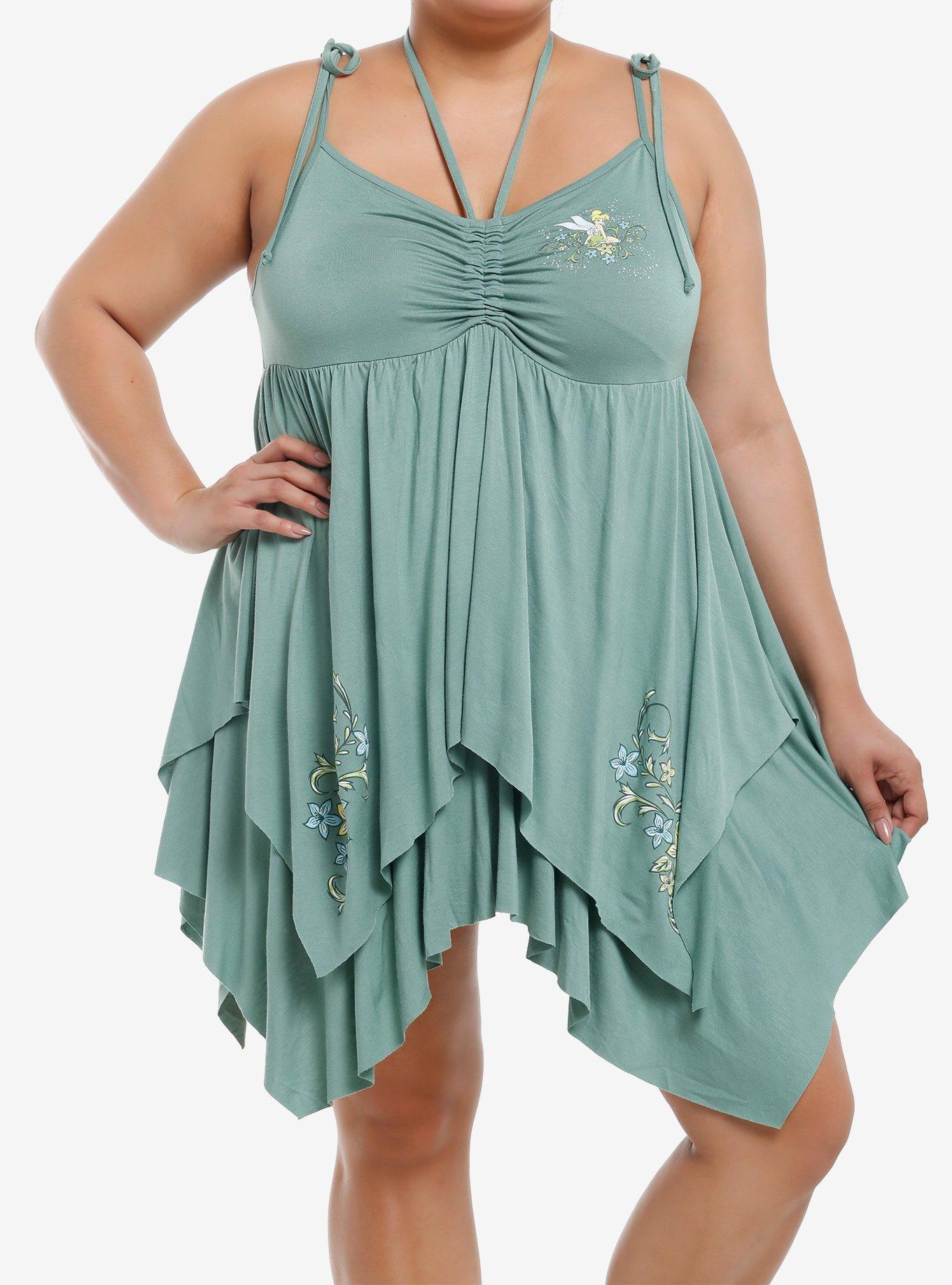 Disney Tinker Bell Grunge Fairy Tie-Shoulder Dress Plus Size, , hi-res