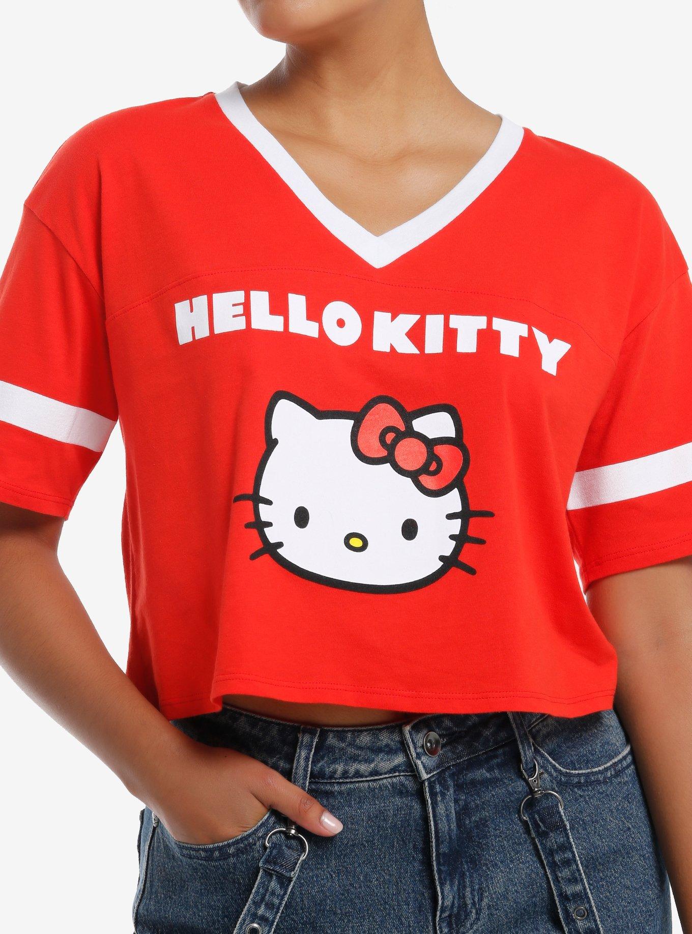 Hello Kitty Varsity Girls Crop T-Shirt, , hi-res