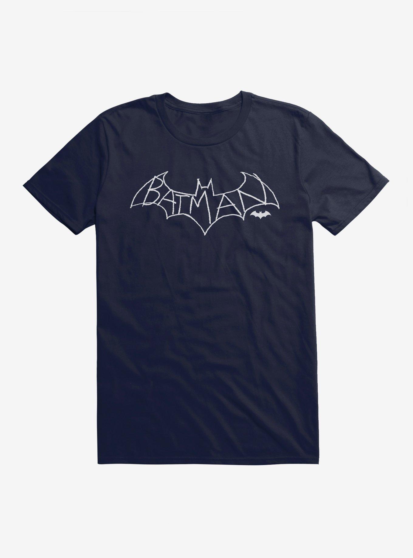 Batman Outline Logo T-Shirt, NAVY, hi-res