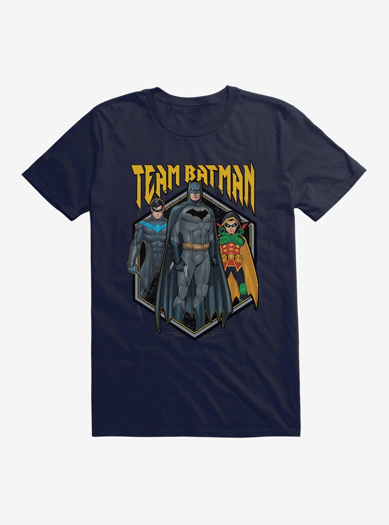 Batman Team Batman Nightwing Robin T-Shirt, NAVY, hi-res