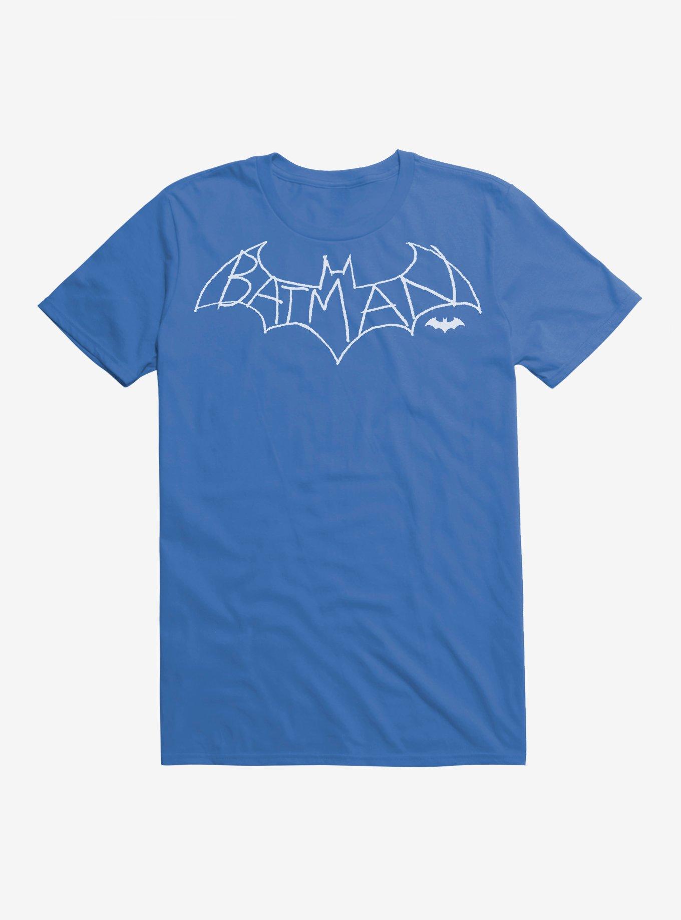 Batman Outline Logo T-Shirt, ROYAL, hi-res