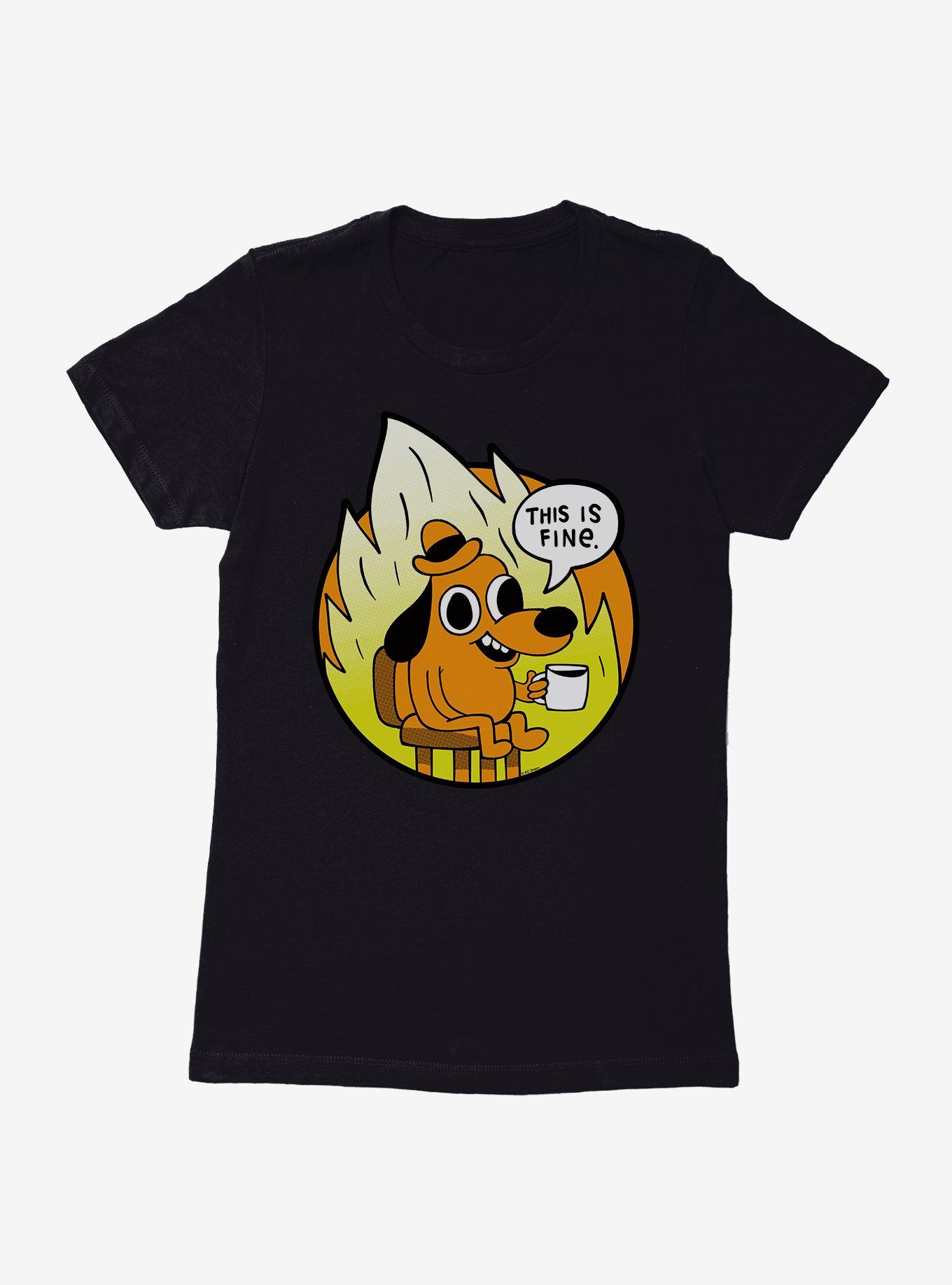 This Is Fine Round Meme Womens T-Shirt