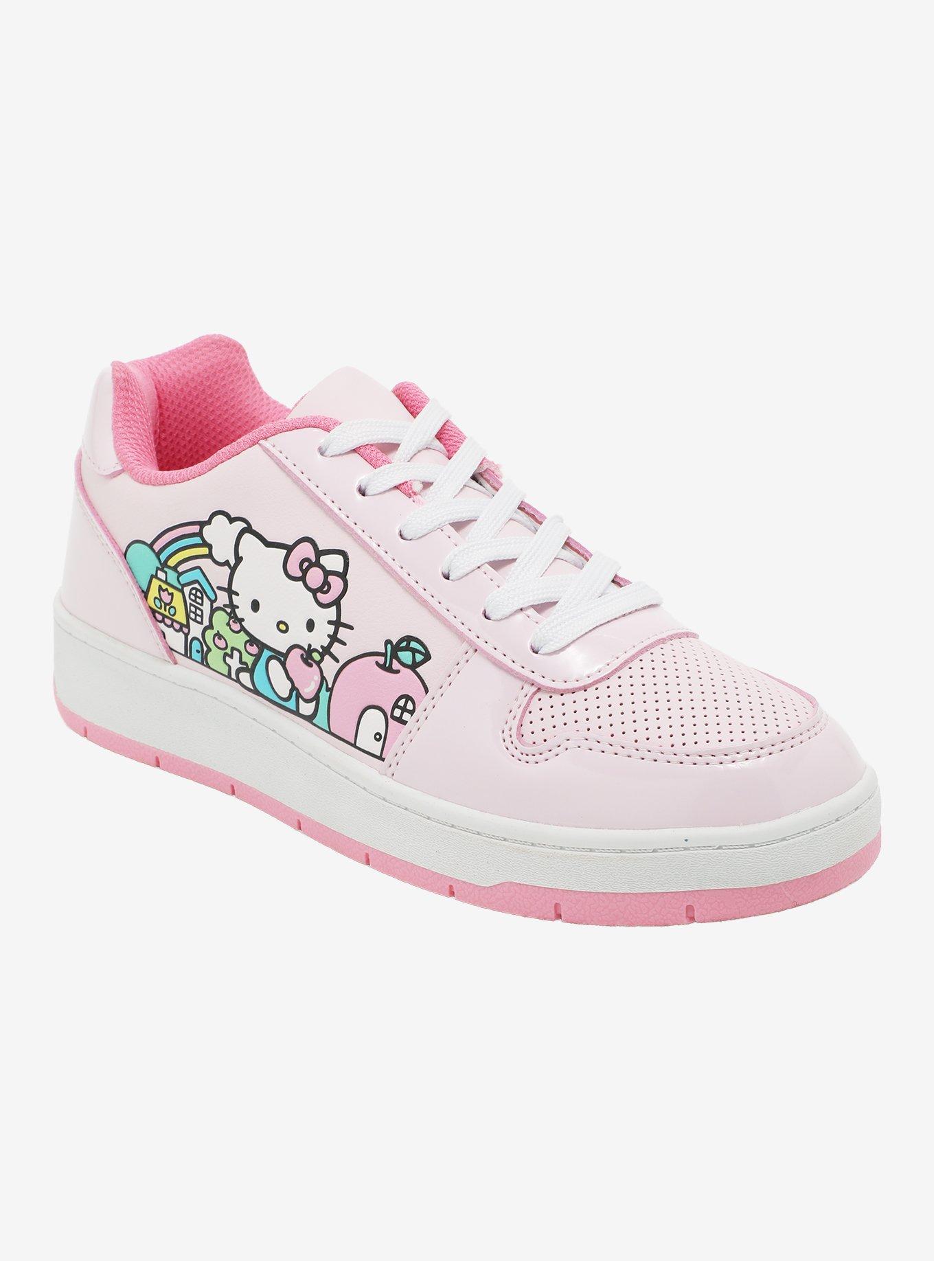 Hello Kitty Pink Kawaii Village Lace-Up Sneakers, , hi-res