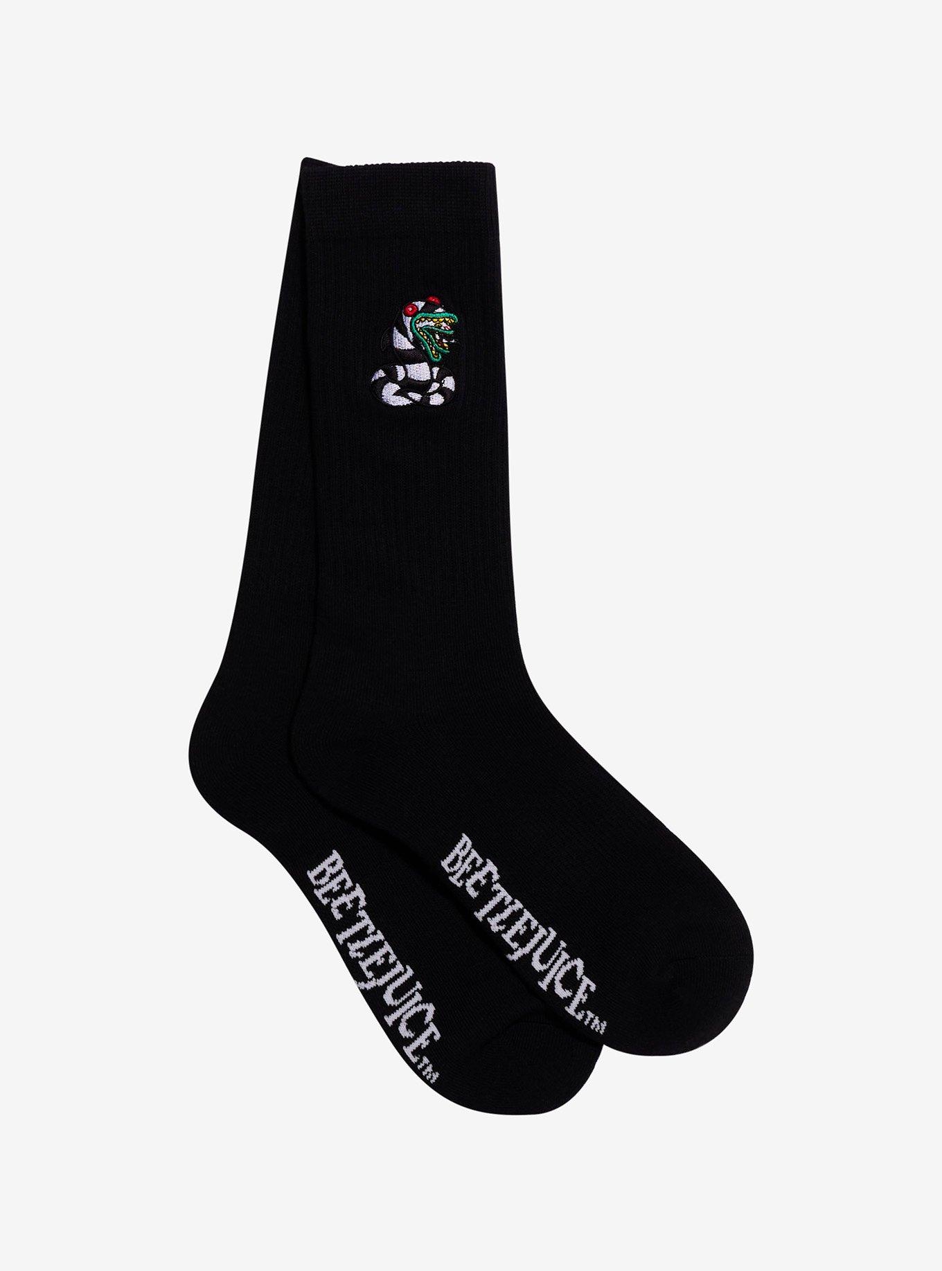 Beetlejuice Sandworm Patch Crew Socks, , hi-res