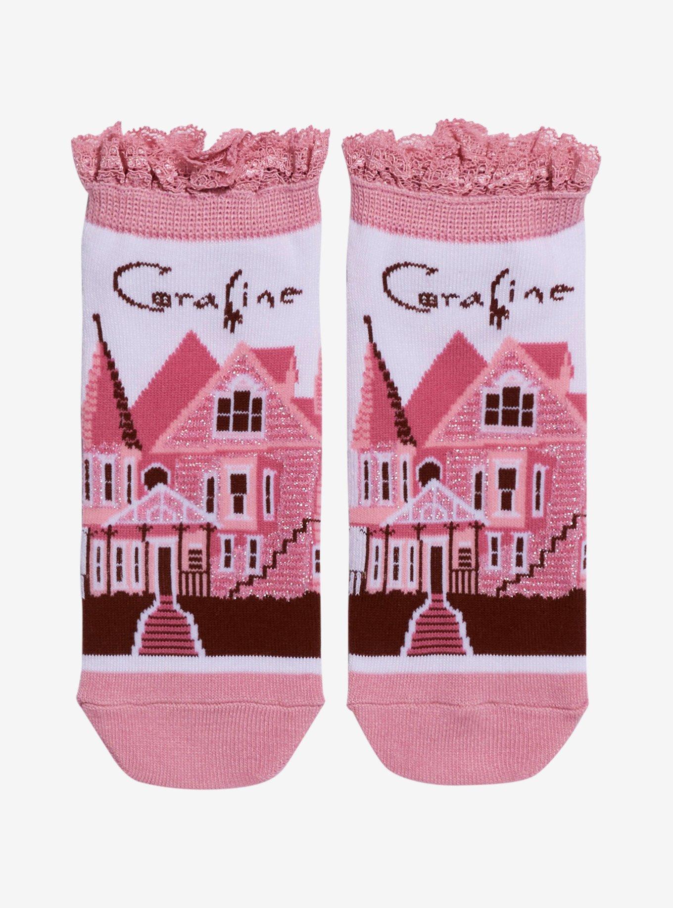 Coraline Pink Palace Lace Ankle Socks, , hi-res