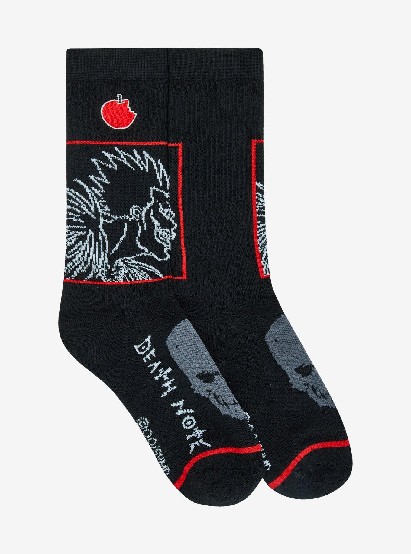 Death Note Ryuk Apple Glow-In-The-Dark Crew Socks, , hi-res