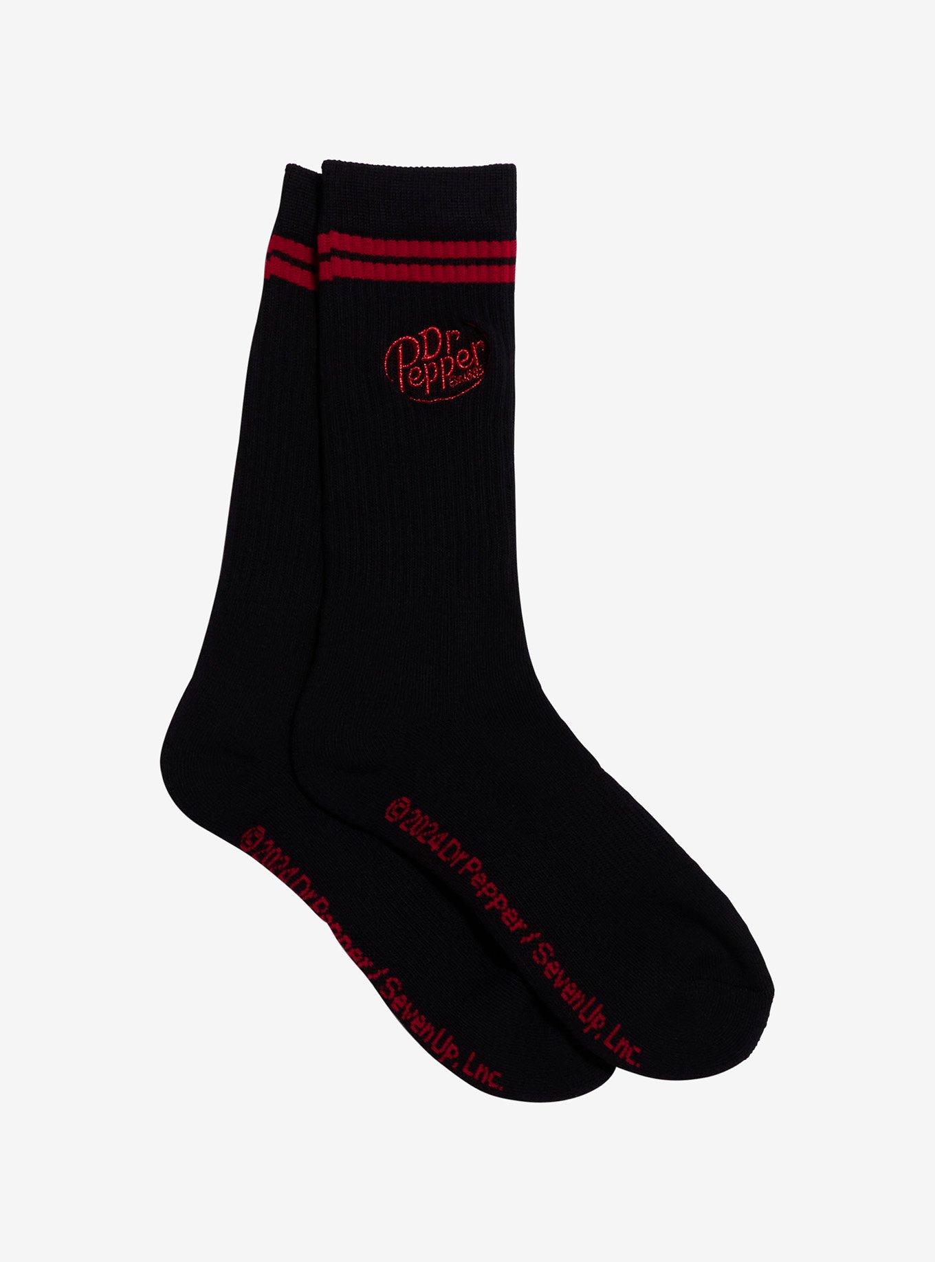 Dr. Pepper Varsity Stripe Embroidered Crew Socks, , hi-res