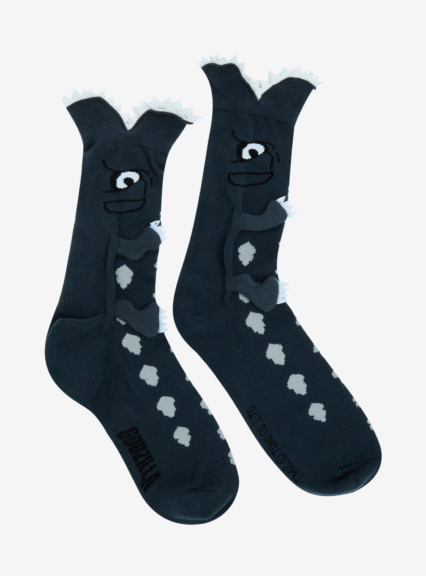 Godzilla Biting Crew Socks, , hi-res