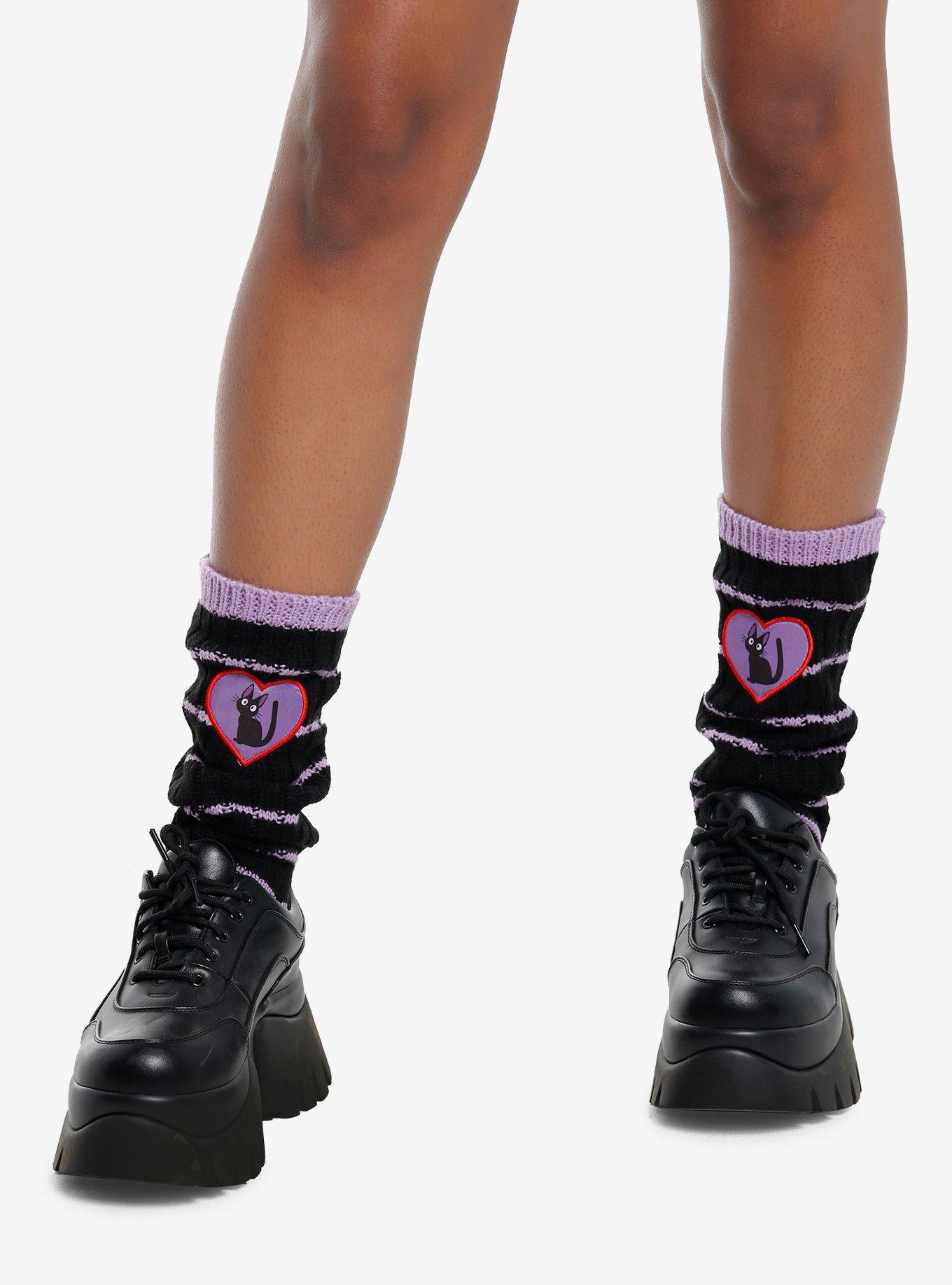 Studio Ghibli® Kiki's Delivery Service Jiji Stripe Slouchy Knee-High Socks, , hi-res