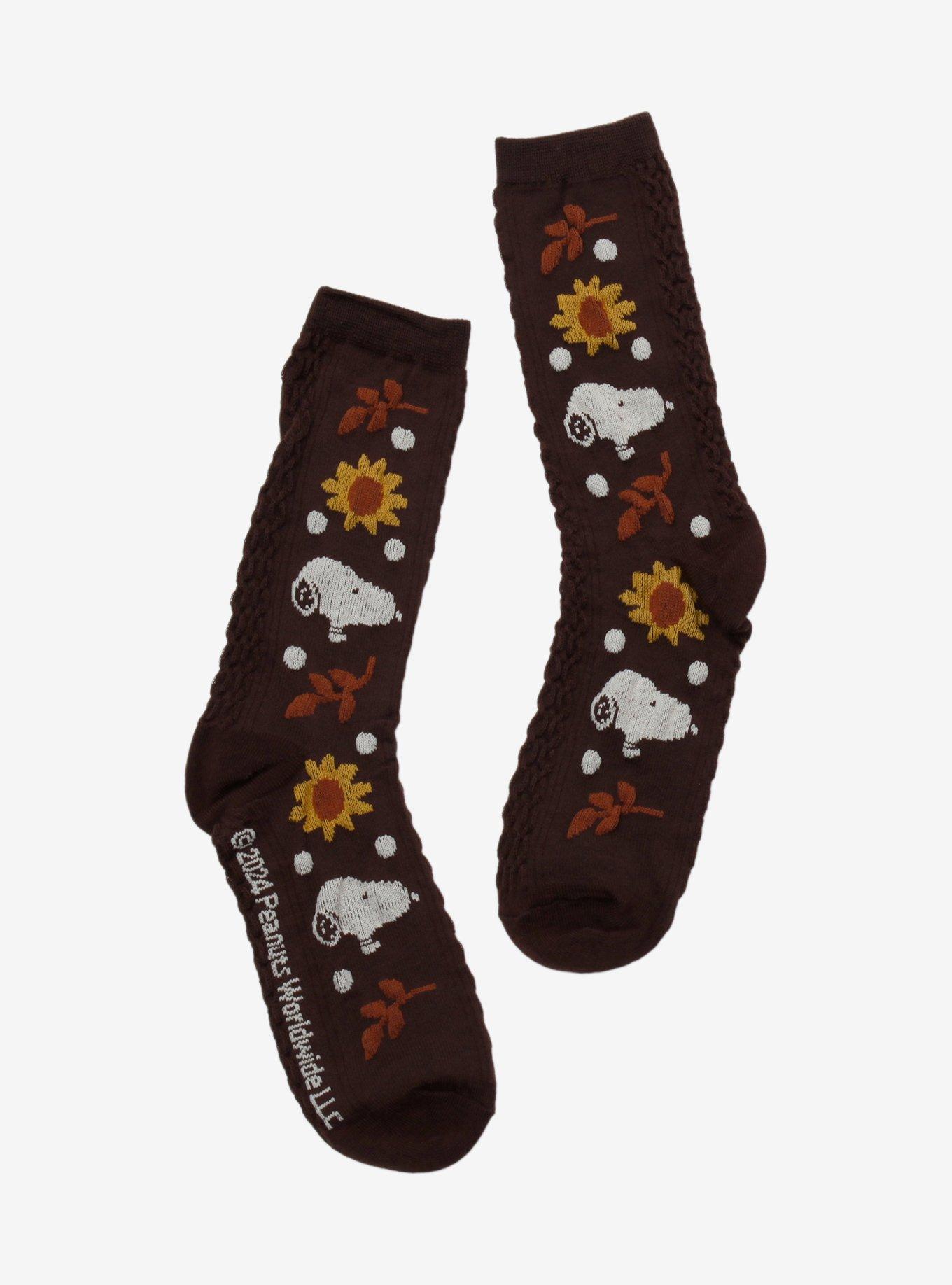 Peanuts Snoopy Daisy Textured Crew Socks, , hi-res