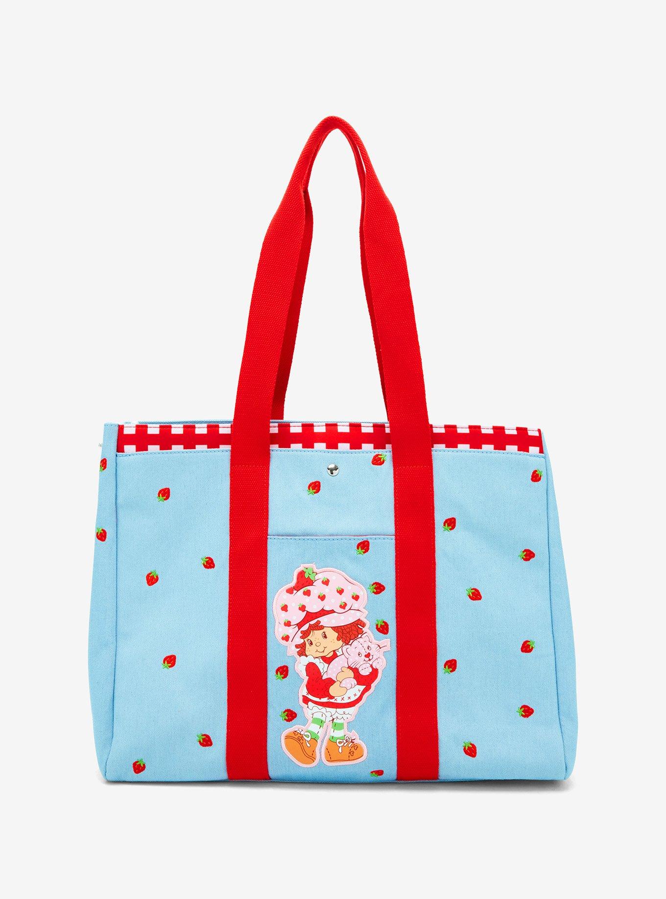 Strawberry Shortcake Embroidered Denim Tote Bag — BoxLunch Exclusive, , hi-res