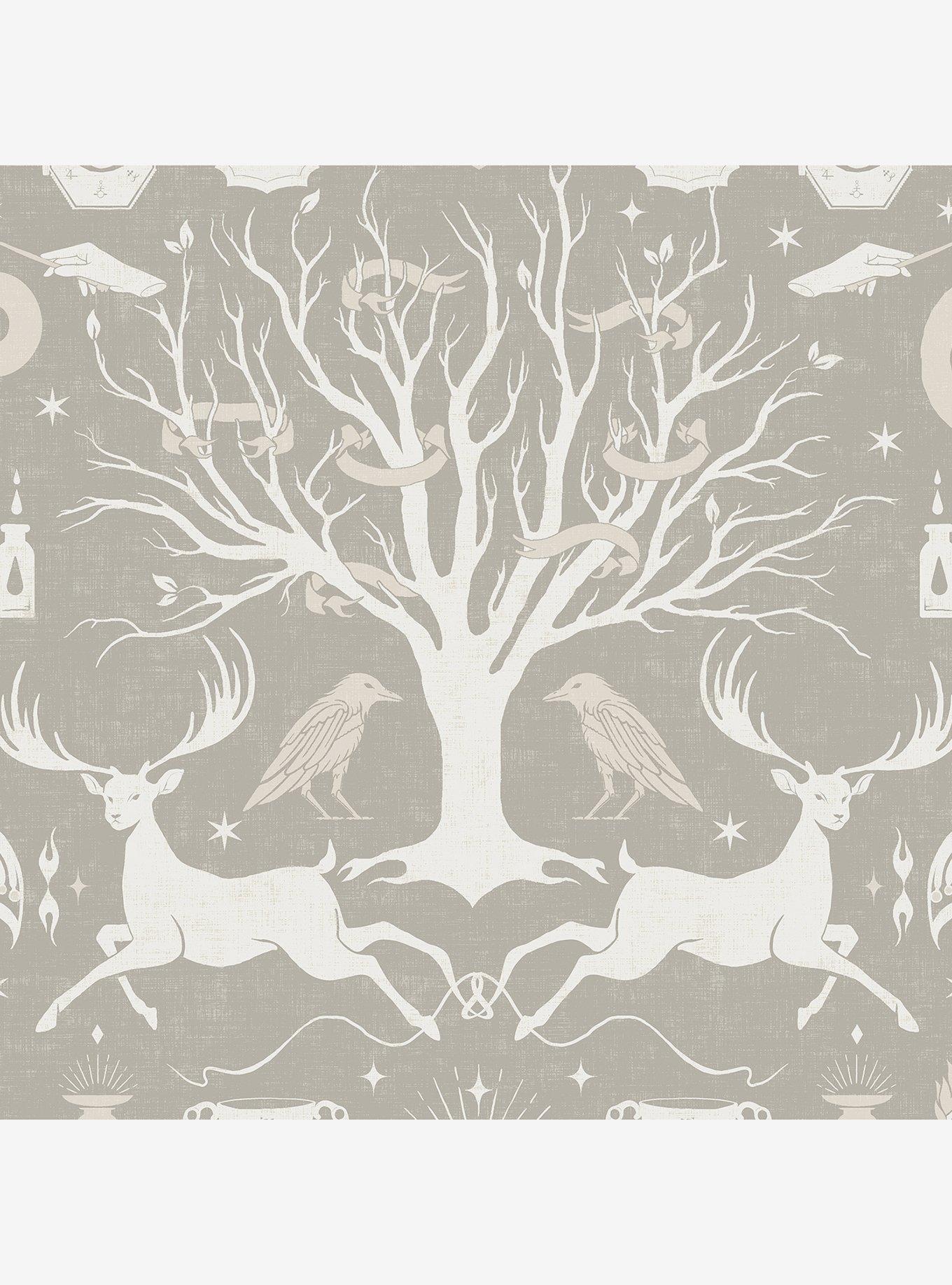 Harry Potter Horcrux Grey Damask Peel & Stick Wallpaper, , hi-res