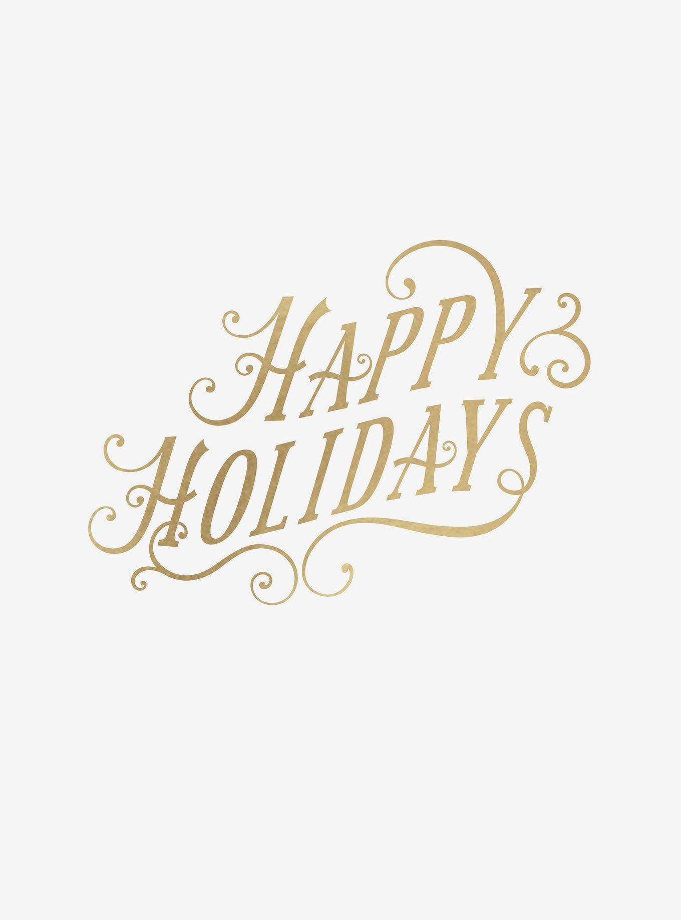 Happy Holidays Gold Metallic Ink Wall Decals