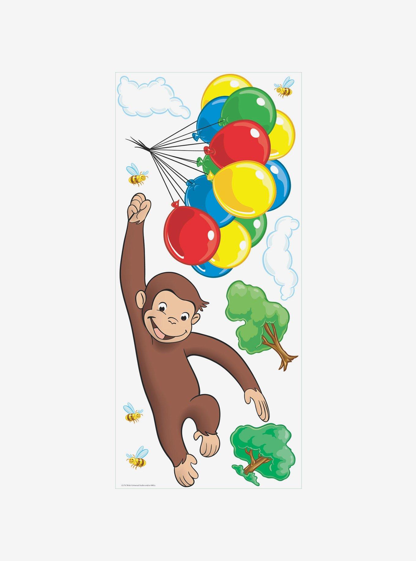 Curious George Brown Peel & Stick Wallpaper, , hi-res