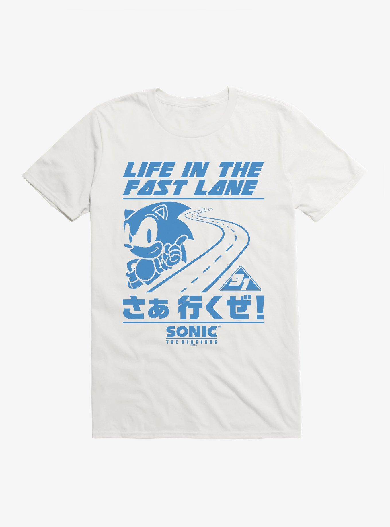 Sonic The Hedgehog Life In The Fast Lane T-Shirt, WHITE, hi-res