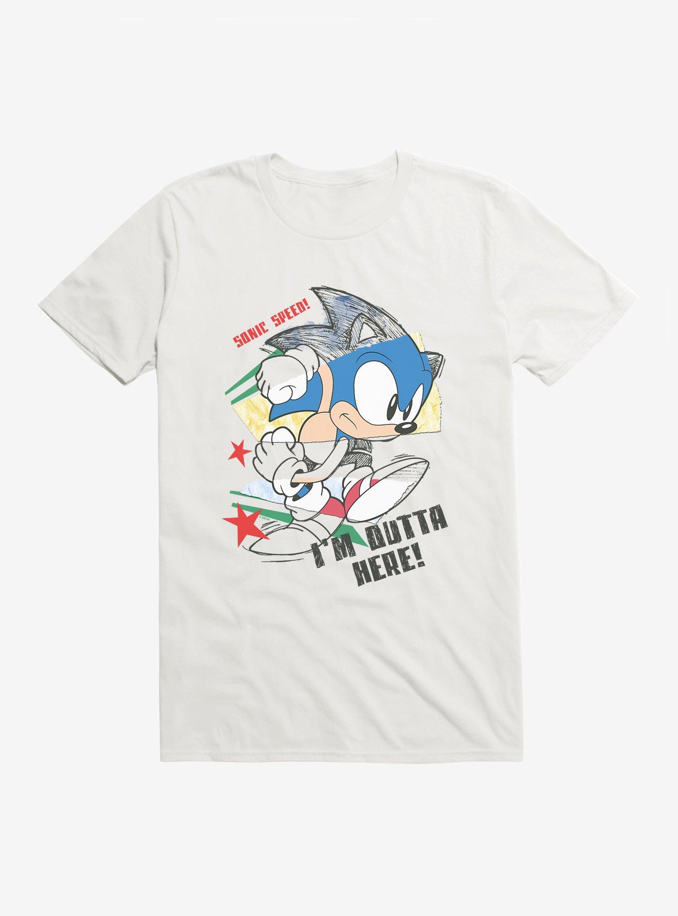 Sonic The Hedgehog I'm Outta Here! Drawing T-Shirt