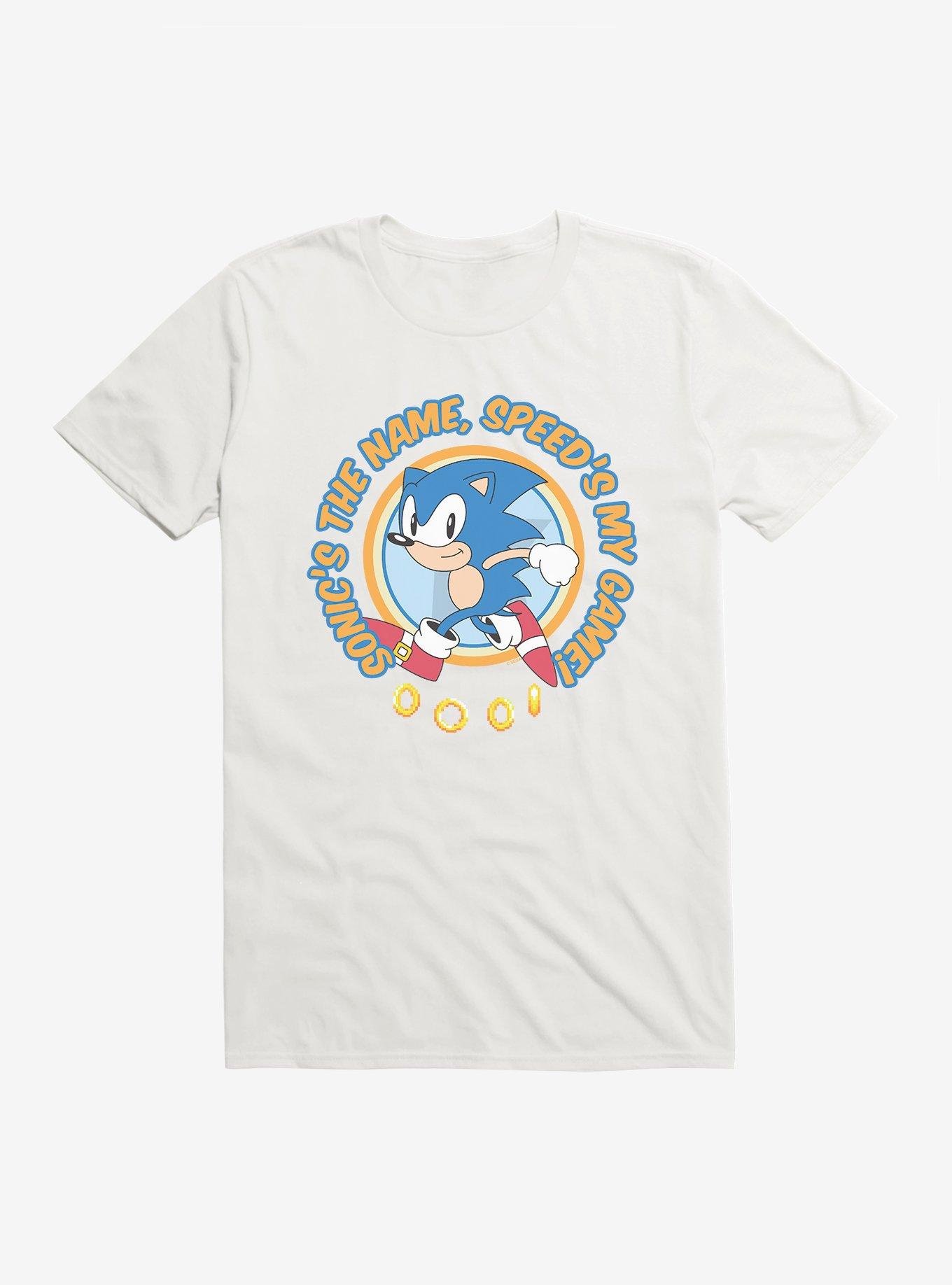 Sonic The Hedgehog Sonic's The Name, Speed's My Game! T-Shirt, WHITE, hi-res