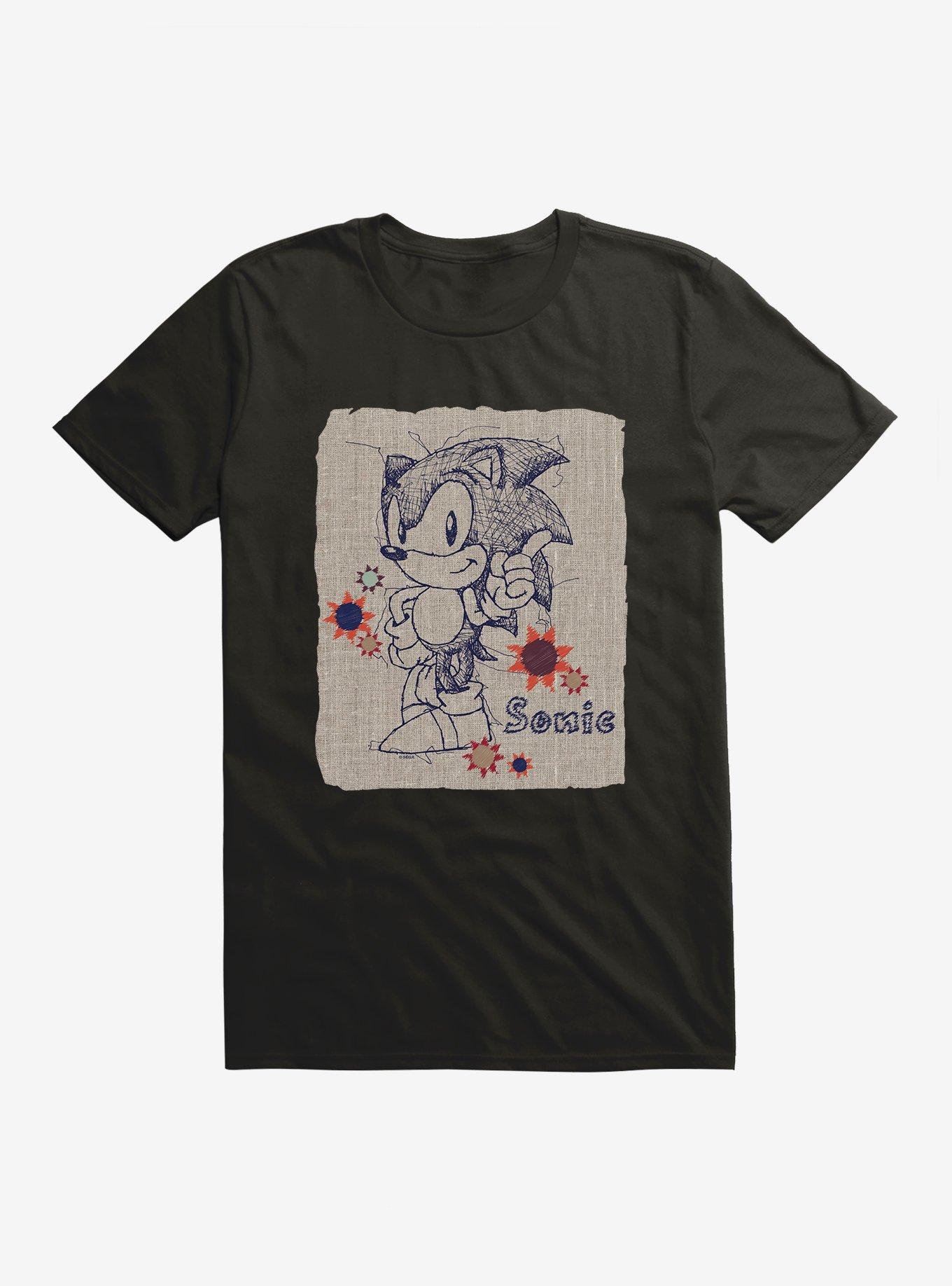 Sonic The Hedgehog Paper Sonic Pose T-Shirt, BLACK, hi-res