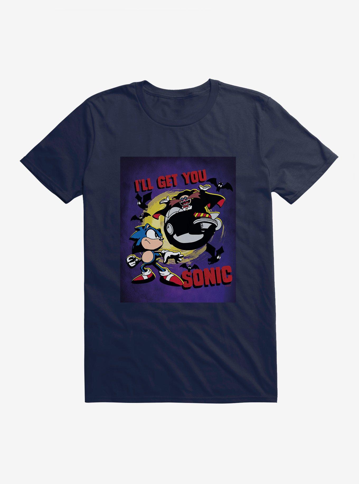 Sonic The Hedgehog Sonic, Doctor Eggman And The Full Moon T-Shirt, MIDNIGHT NAVY, hi-res