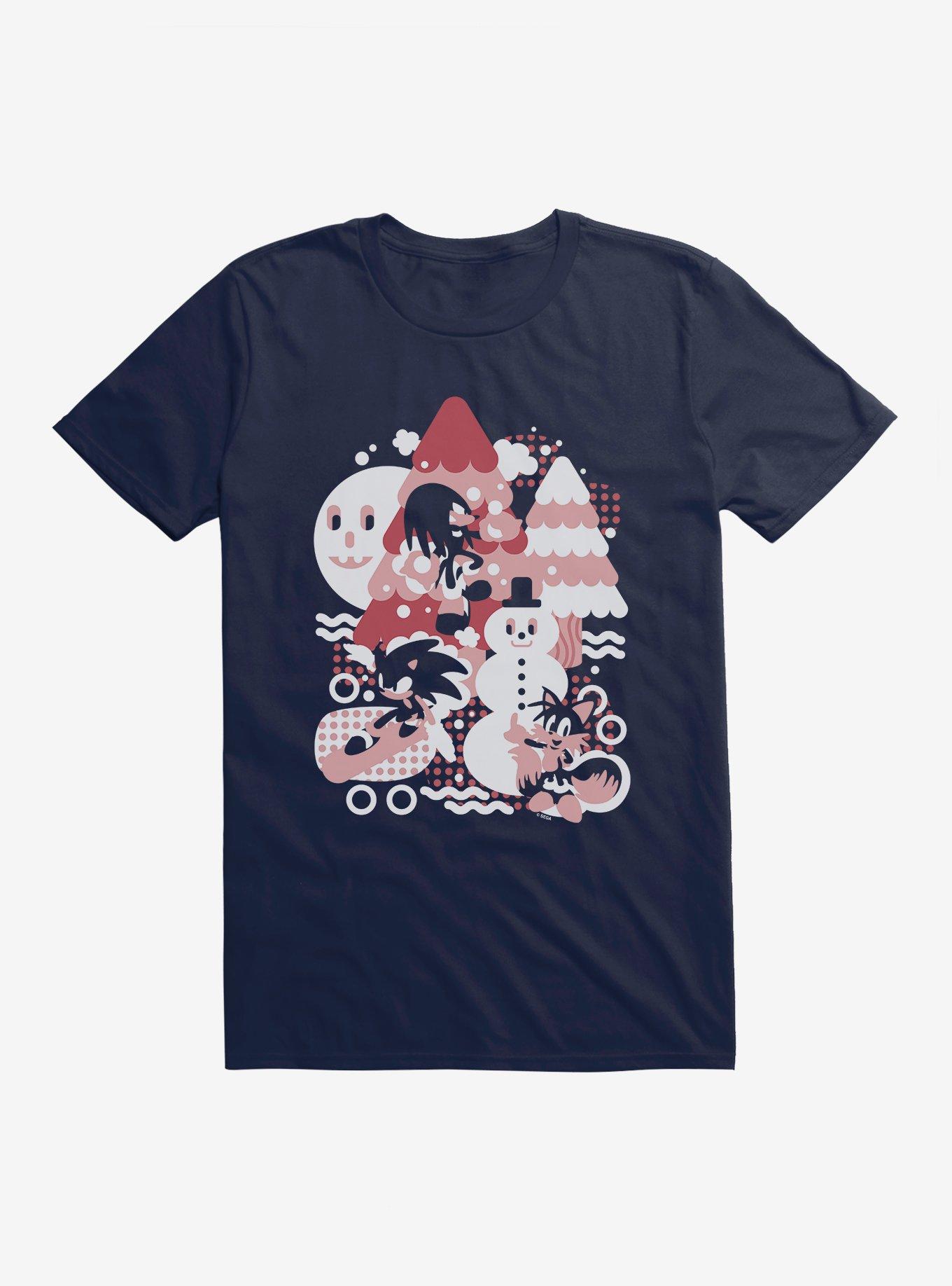 Sonic The Hedgehog Winter Snow Friends T-Shirt, MIDNIGHT NAVY, hi-res