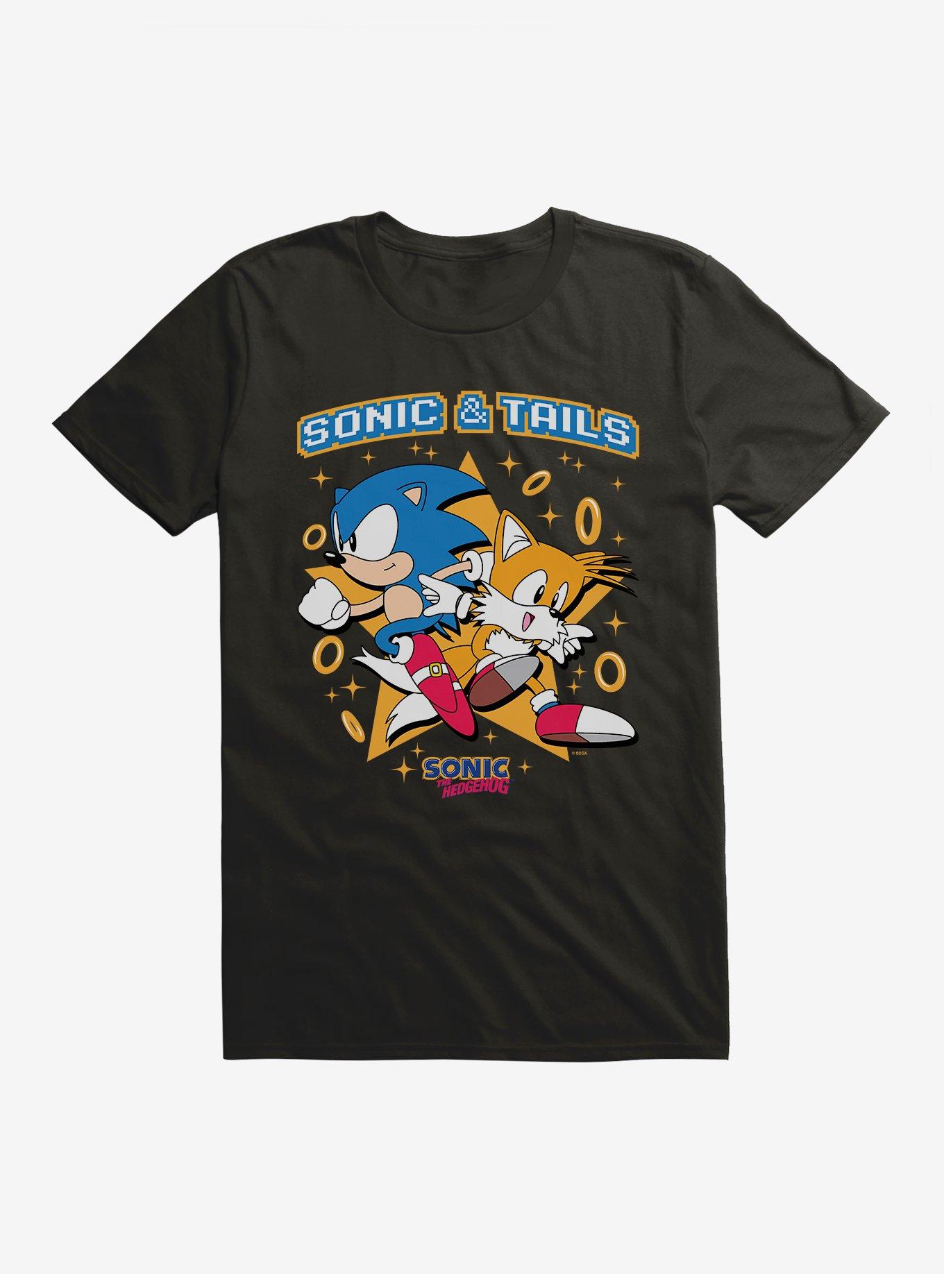 Sonic The Hedgehog Sonic And Tails Rings T-Shirt, BLACK, hi-res