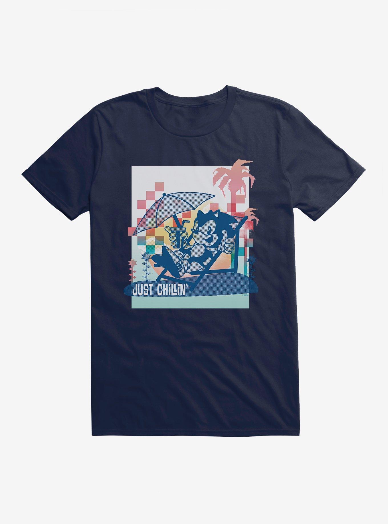 Sonic The Hedgehog Summer Chillin' T-Shirt, MIDNIGHT NAVY, hi-res