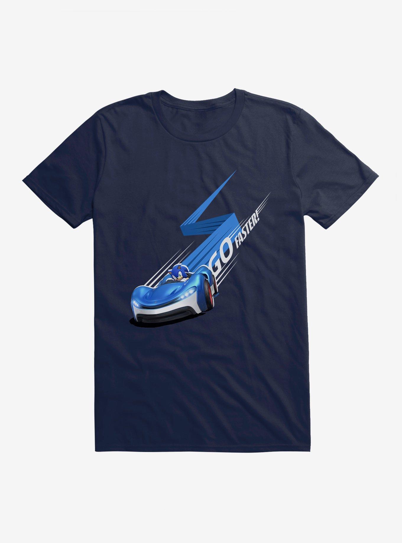 Sonic The Hedgehog Team Sonic Racing 2019 Sonic Go Faster T-Shirt, MIDNIGHT NAVY, hi-res