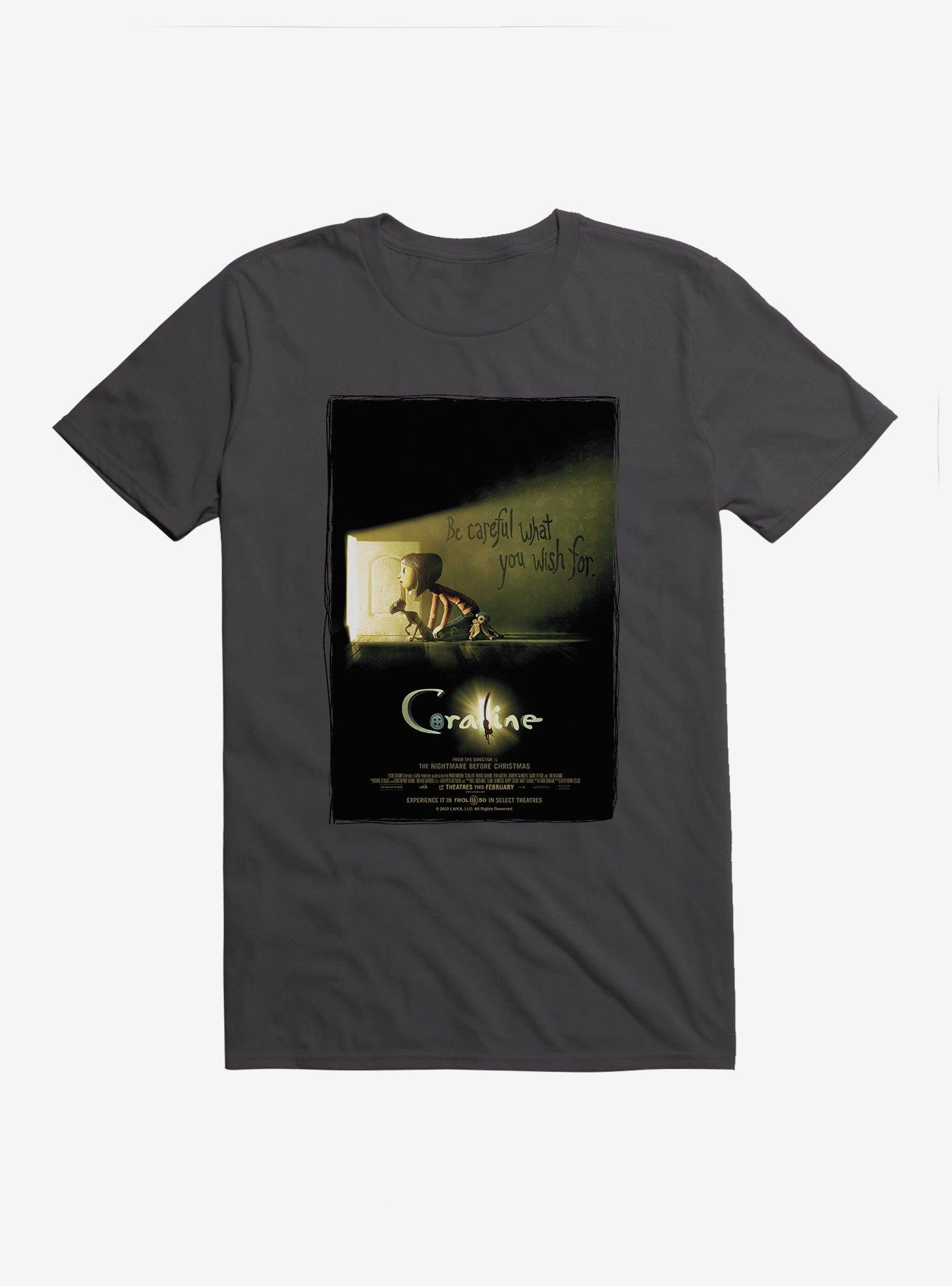 Coraline Be Careful Poster T-Shirt, , hi-res