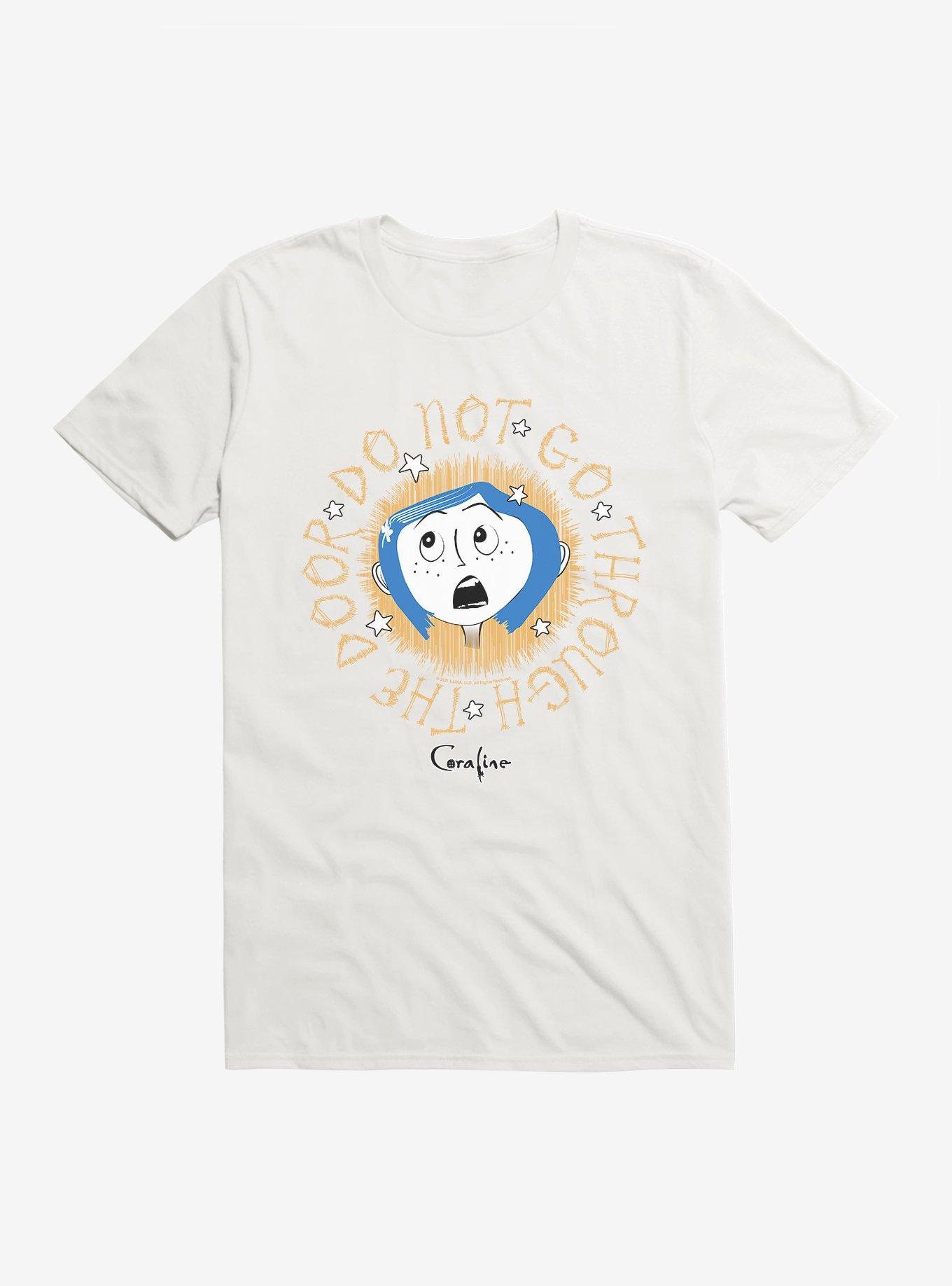 Coraline Do Not Go Stars T-Shirt, WHITE, hi-res
