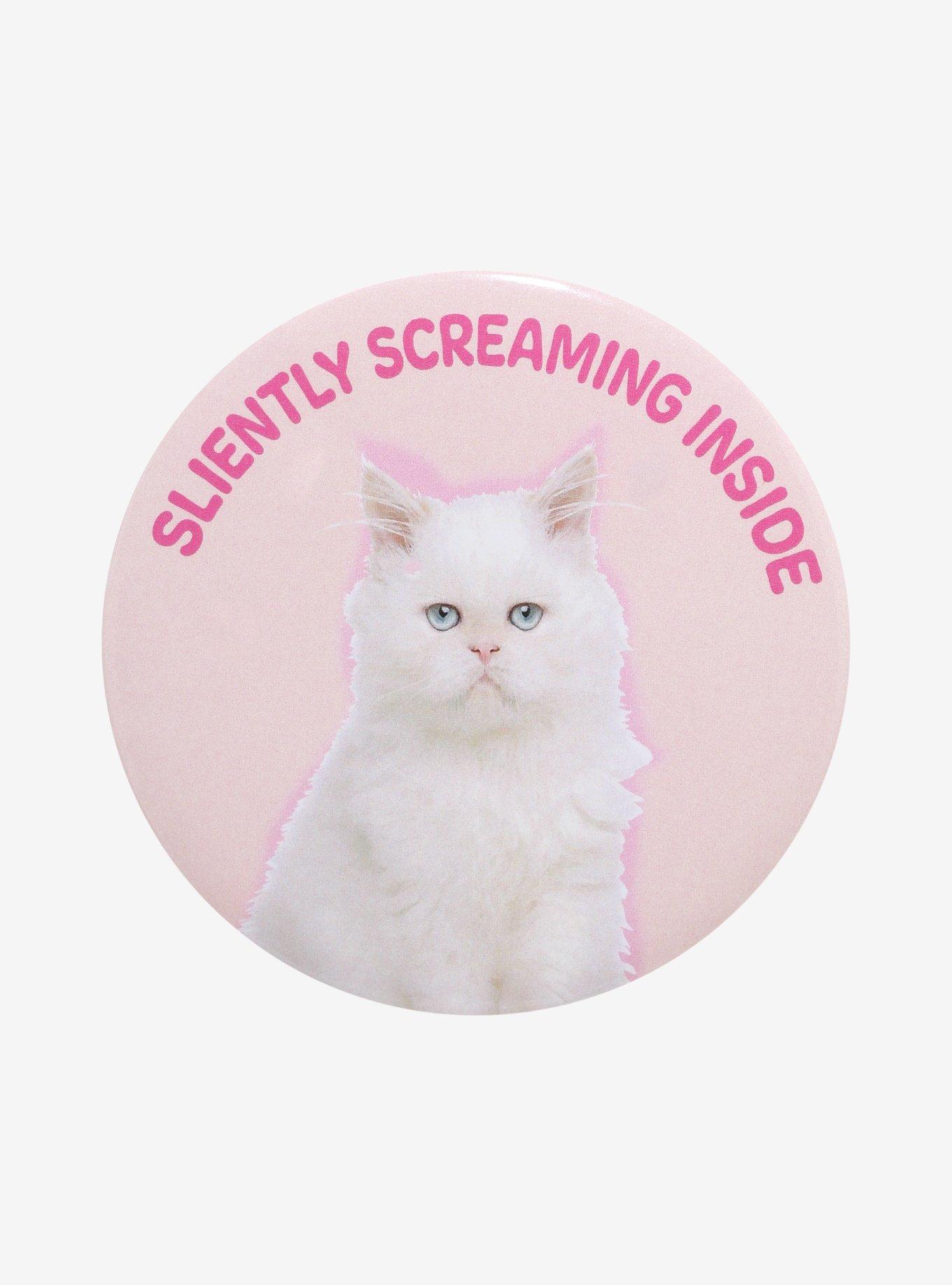 Cat Silently Screaming 3 Inch Button