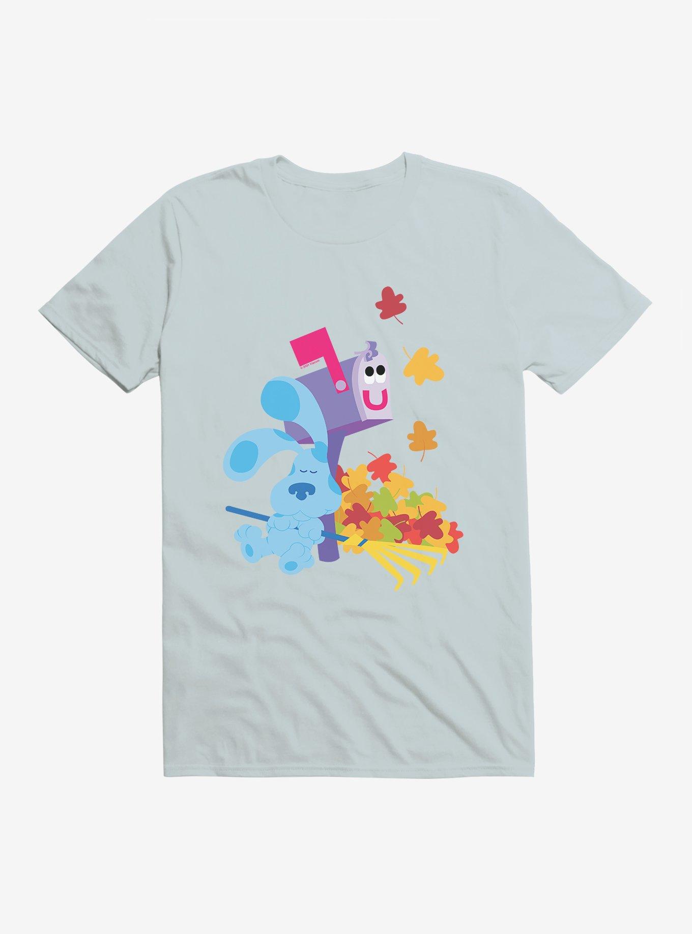 Blue's Clues Mailbox And Blue Autumn Leaves T-Shirt, LIGHT BLUE, hi-res